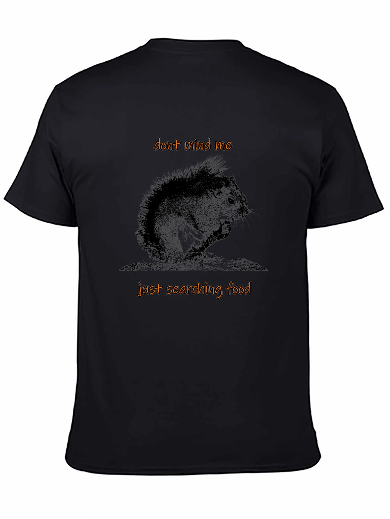 Black Whimsical Squirrel Graphic Tee - 'Don't Mind Me' view 4