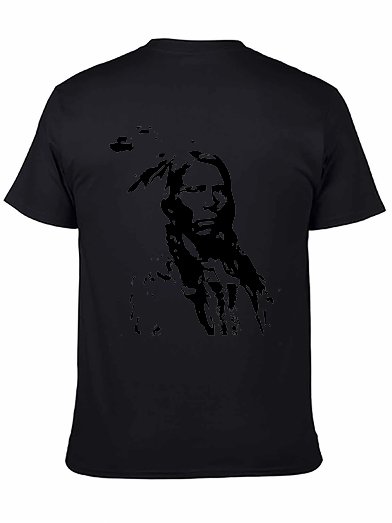 Black Native American Chief Graphic T-Shirt - Black view 4