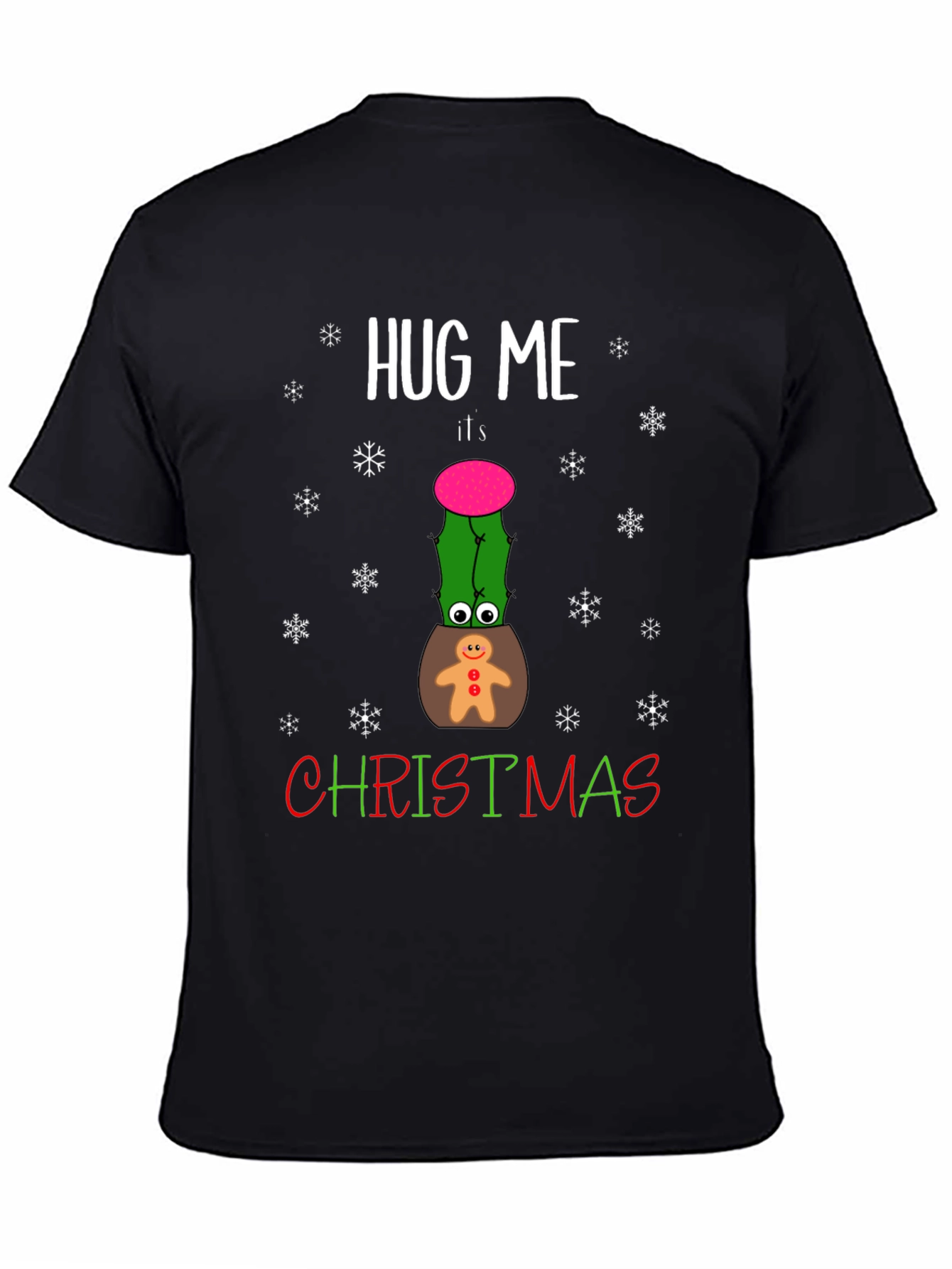 Hug Me Christmas Cactus Graphic T-Shirt - 4