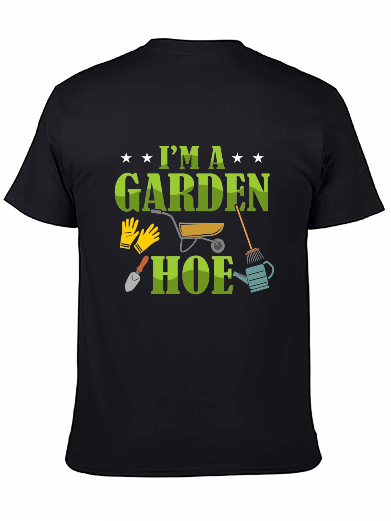 Black Gardener T-Shirt: I'm a Garden Hoe Tee view 4