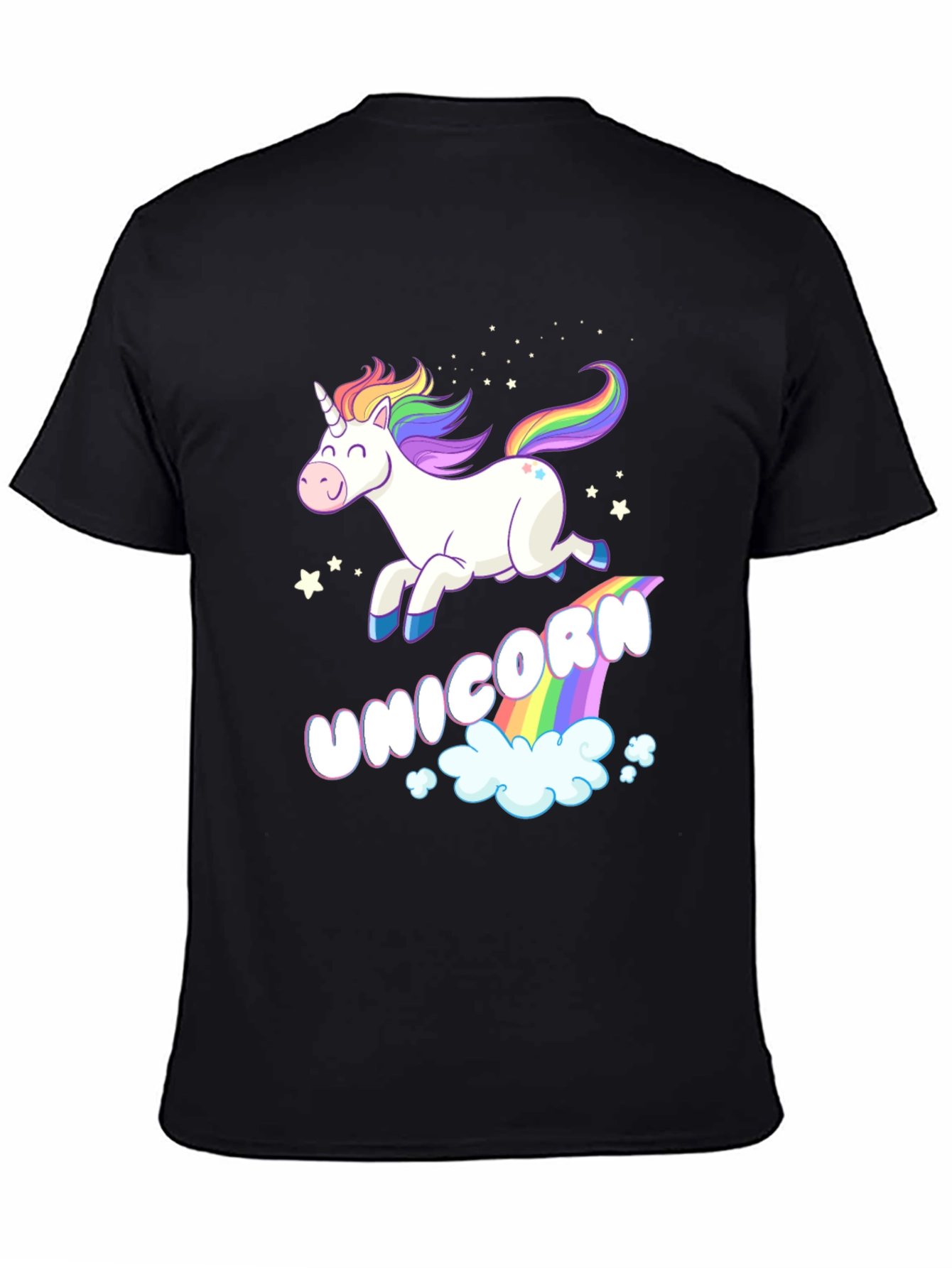 Black Unicorn Rainbow T-Shirt - Fun Whimsical Design view 4