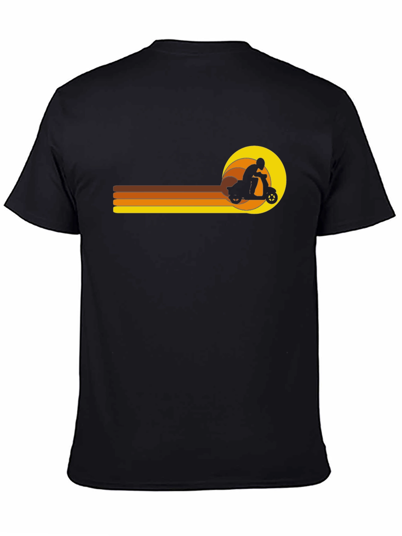 Black Retro Scooter Graphic Tee - Vintage Style T-Shirt view 4