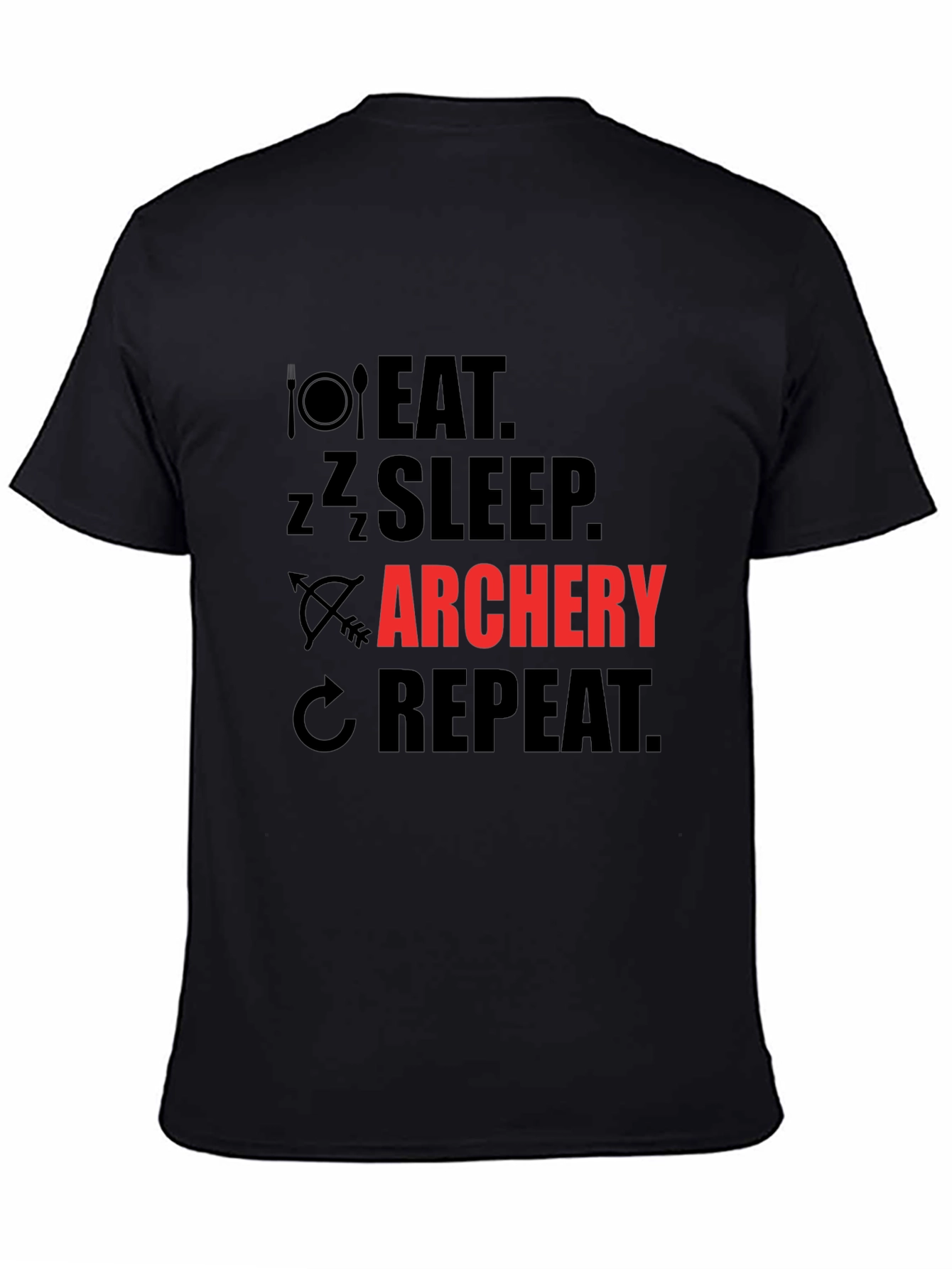 Black Eat Sleep Archery Repeat Graphic T-Shirt view 4