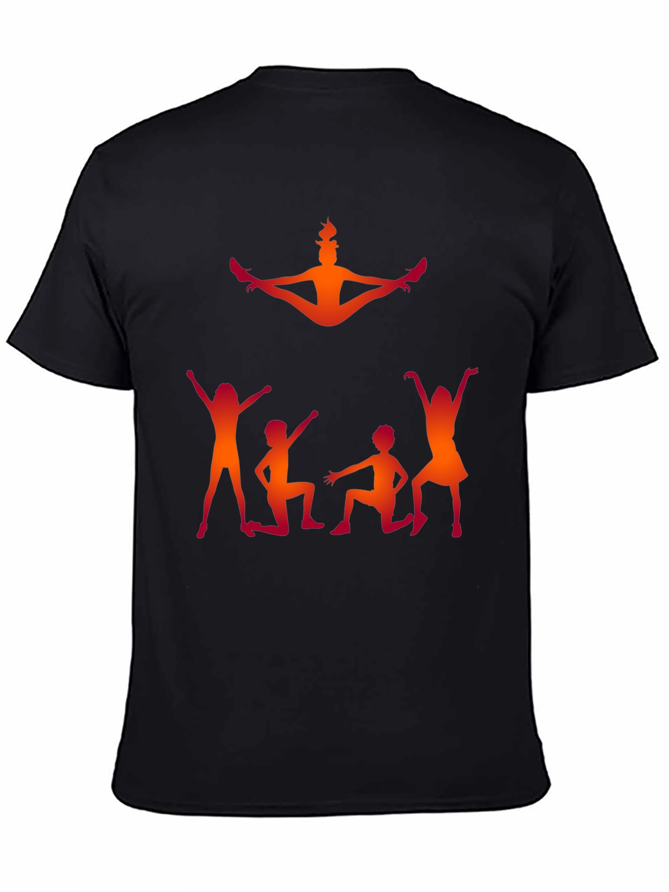 Black Gymnastics Silhouette Graphic Tee - Black Cotton Shirt view 4