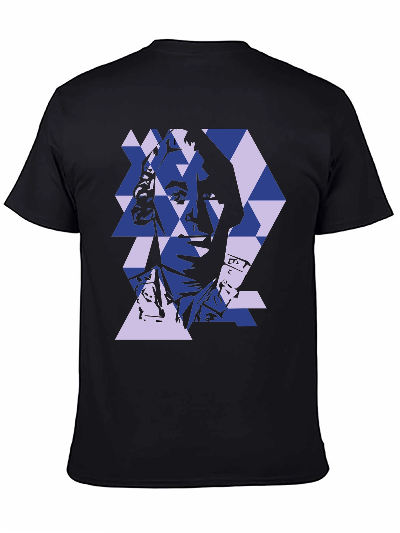 Black Geometric Portrait Tee - Stylish Abstract Design view 4