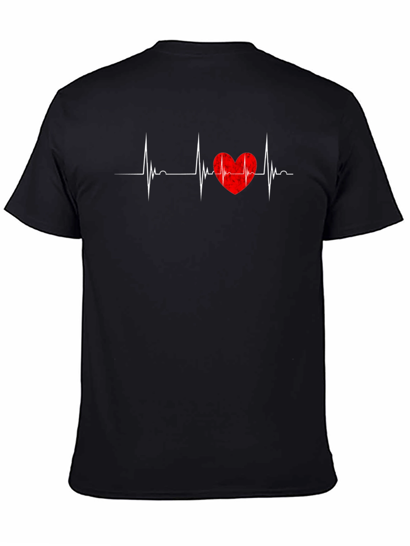 Black Heartbeat Love T-Shirt - Black view 4