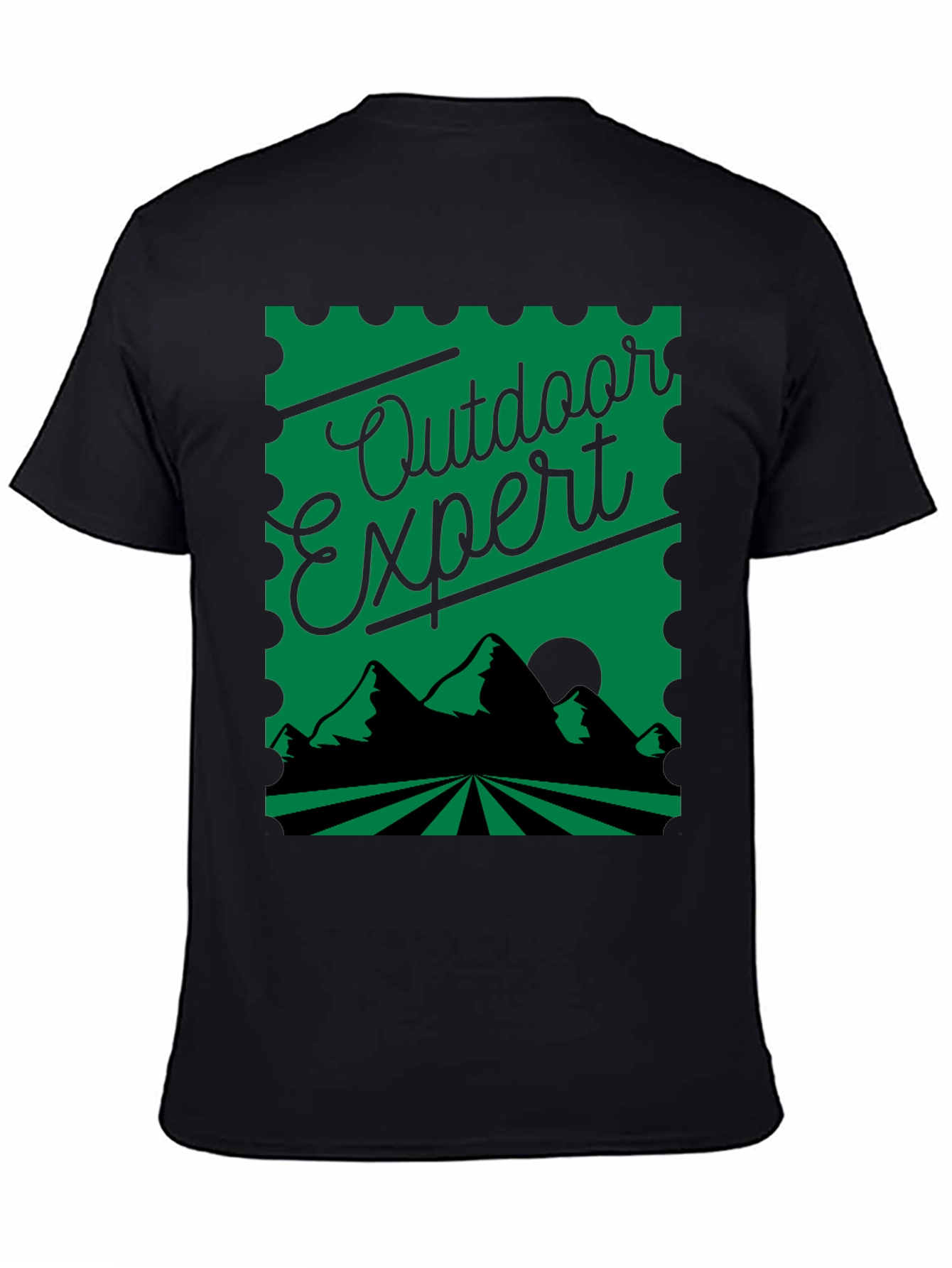 Black Outdoor Expert Graphic T-Shirt - Nature Lover Tee view 4