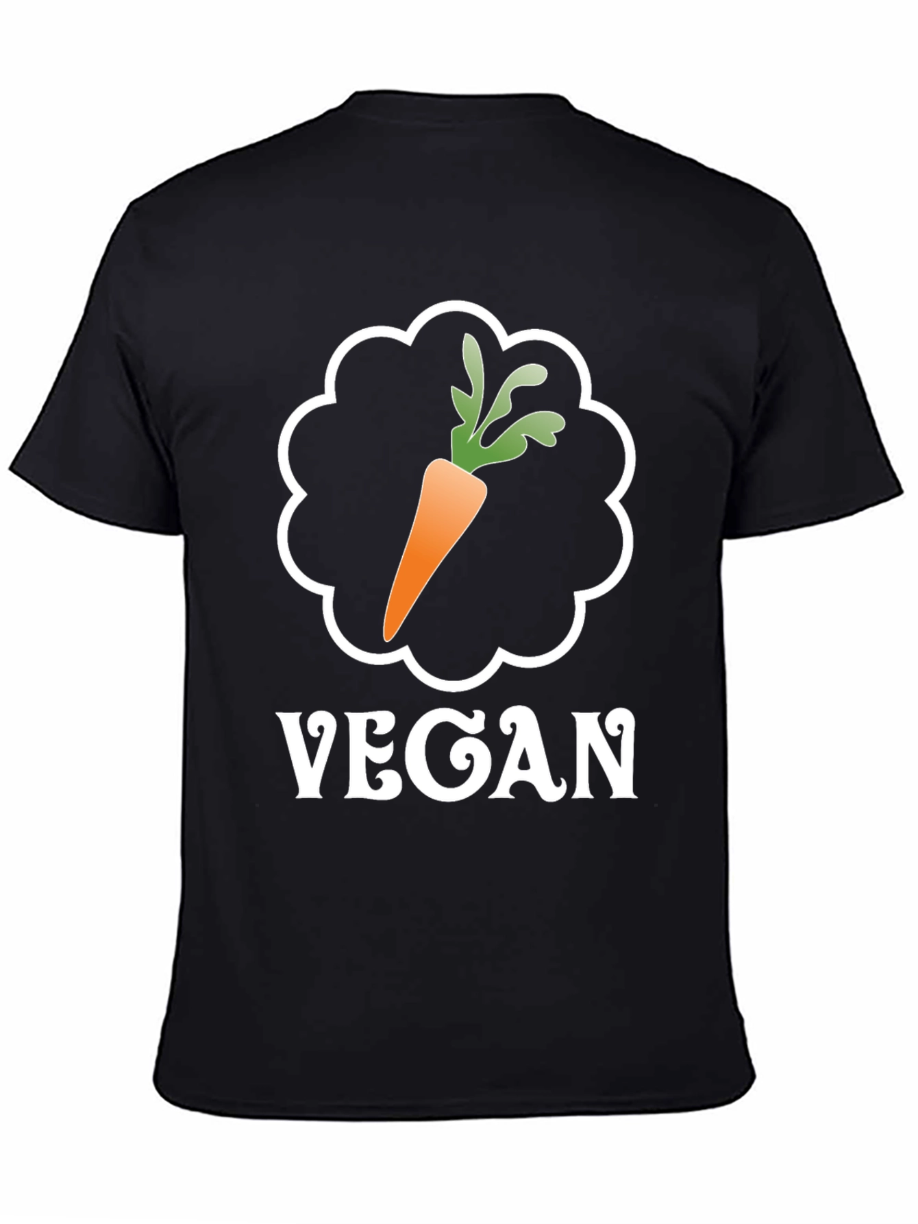 Black Vegan Carrot Graphic Tee - Soft Cotton Comfort view 4