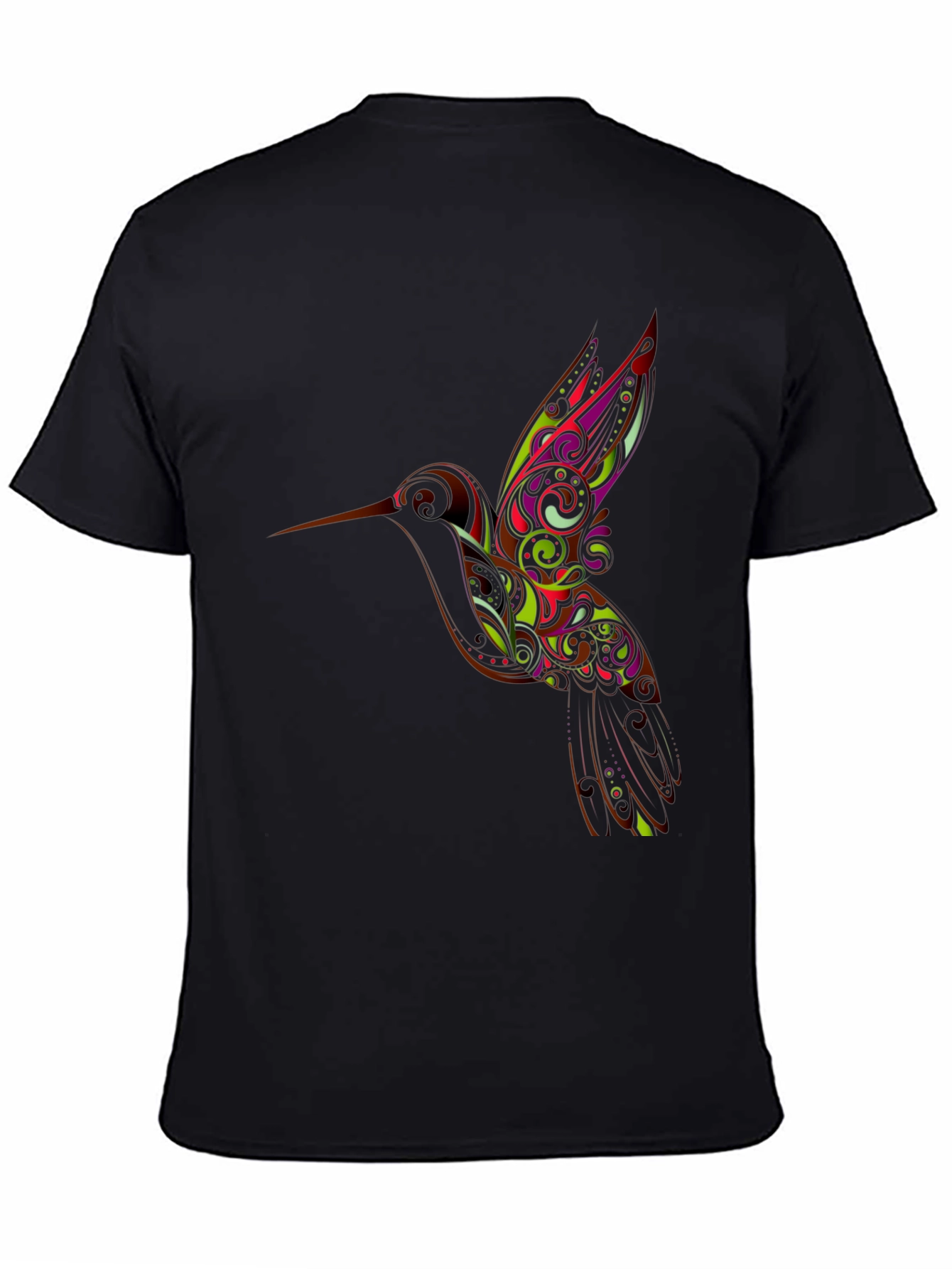 Black Hummingbird Graphic Black T-Shirt view 4