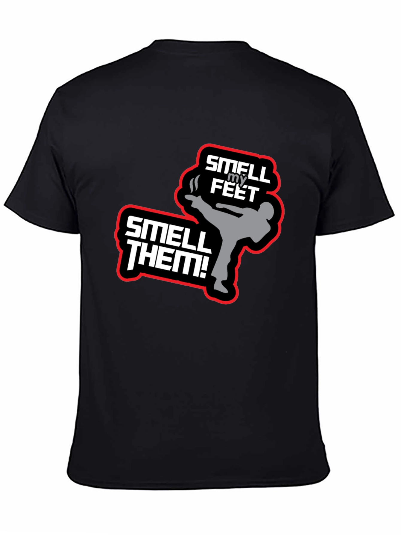 Black Smell My Feet T-Shirt - Funny Martial Arts Tee view 4