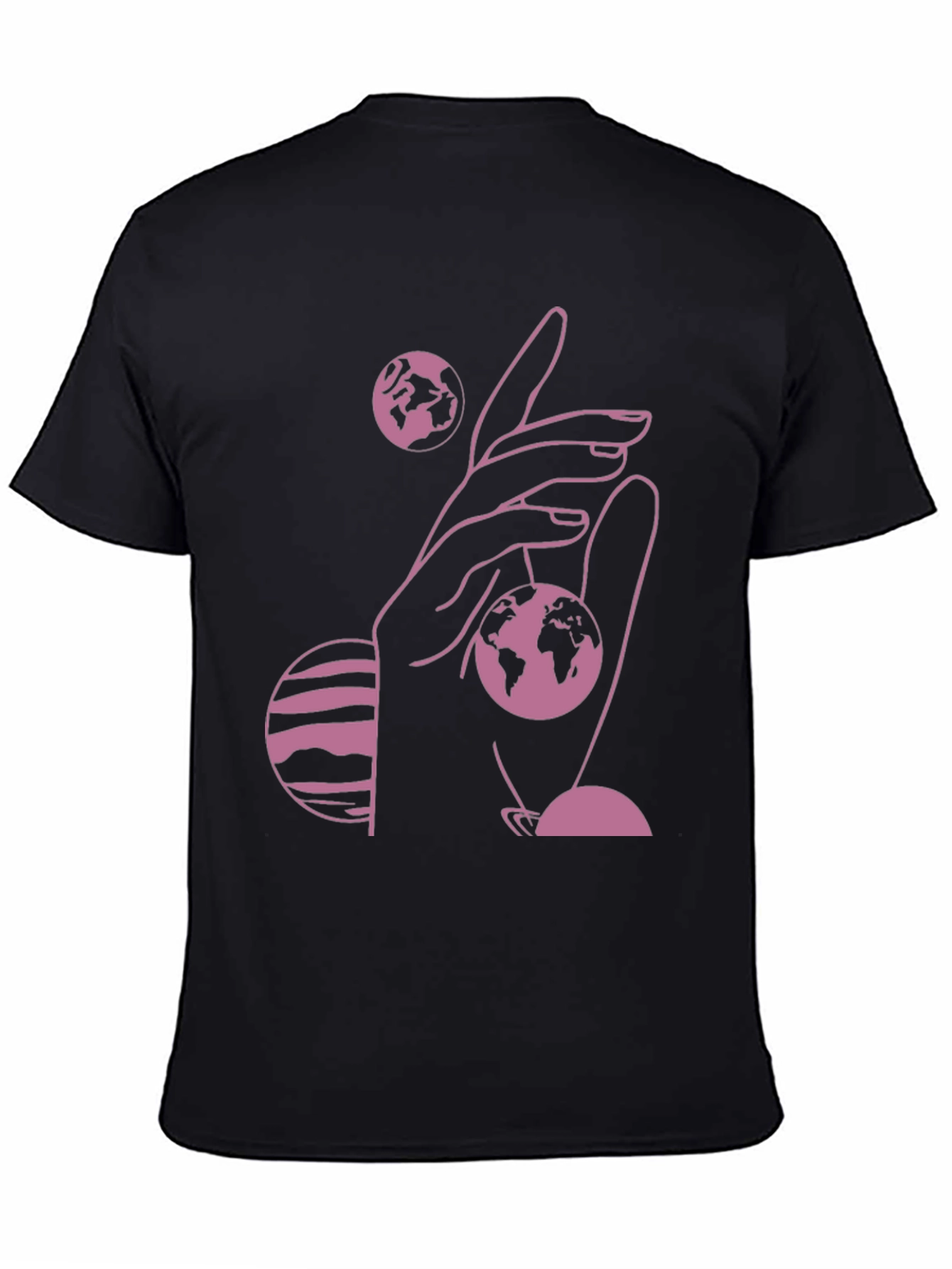 Black Cosmic Hand Graphic Tee - Black view 4
