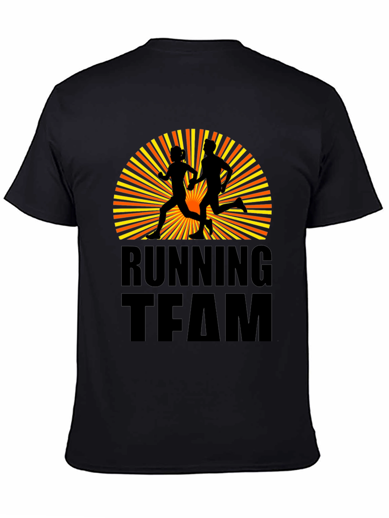 Black Running Team Graphic Tee - Athletic Sport T-Shirt view 4