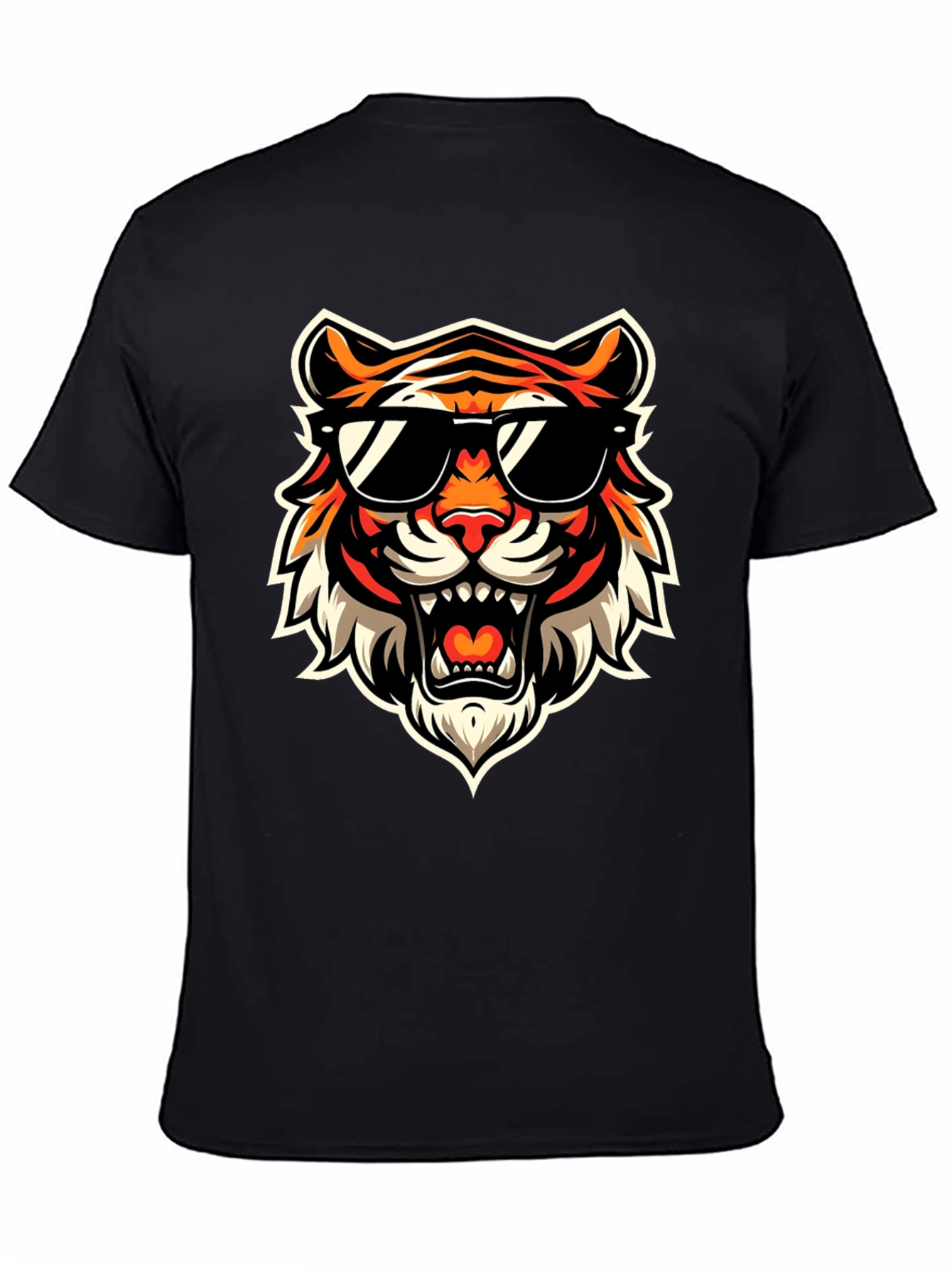 Black Cool Tiger Graphic Tee - Bold Streetwear view 4