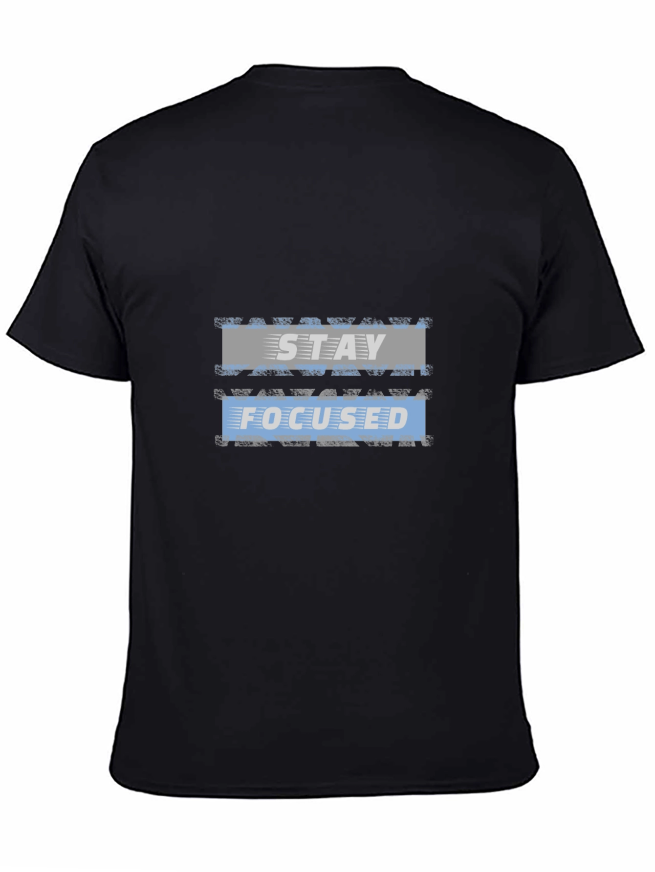 Black Stay Focused Graphic Black T-Shirt view 4