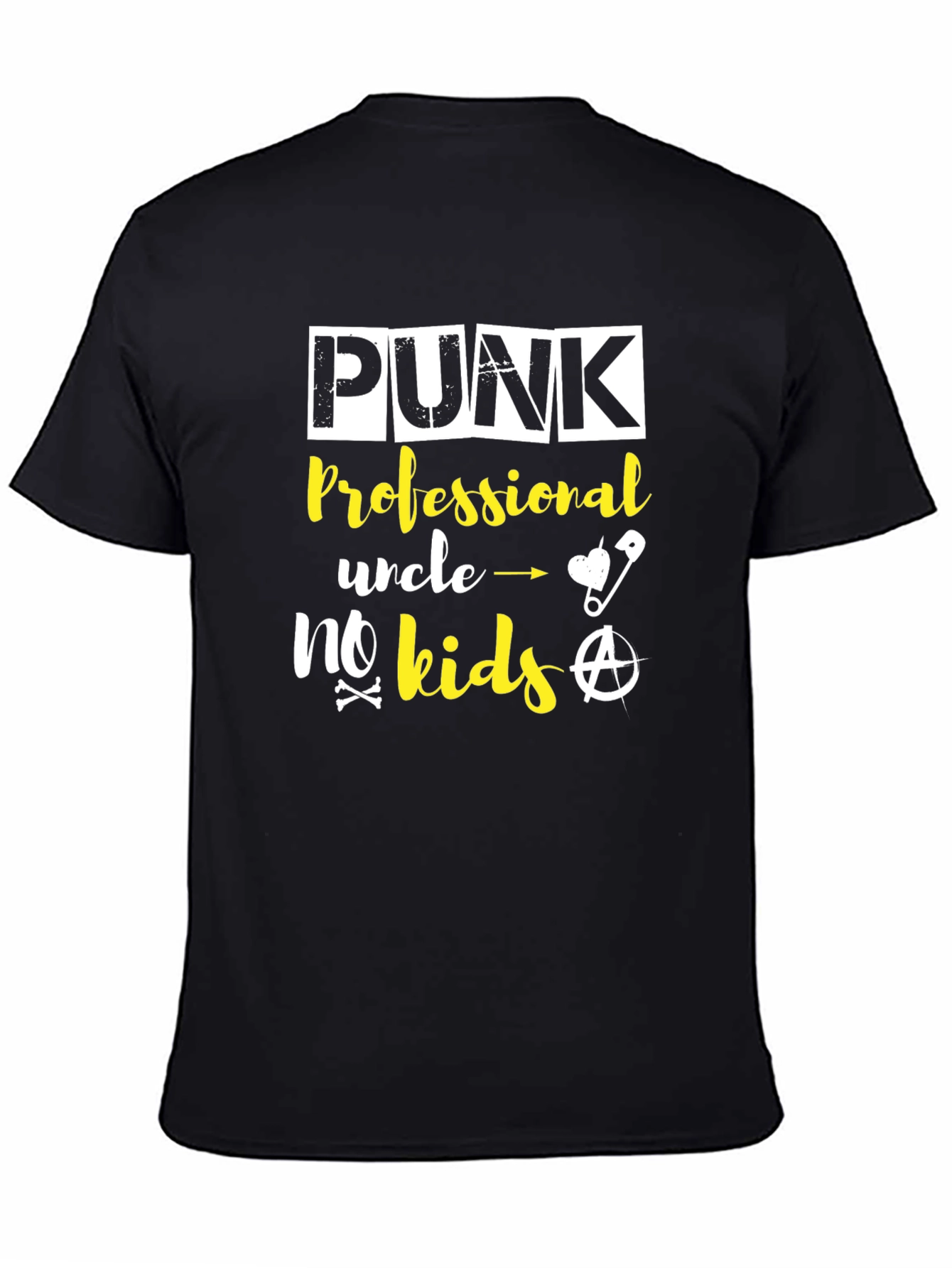 Black Punk Professional Uncle No Kids Graphic Tee view 4