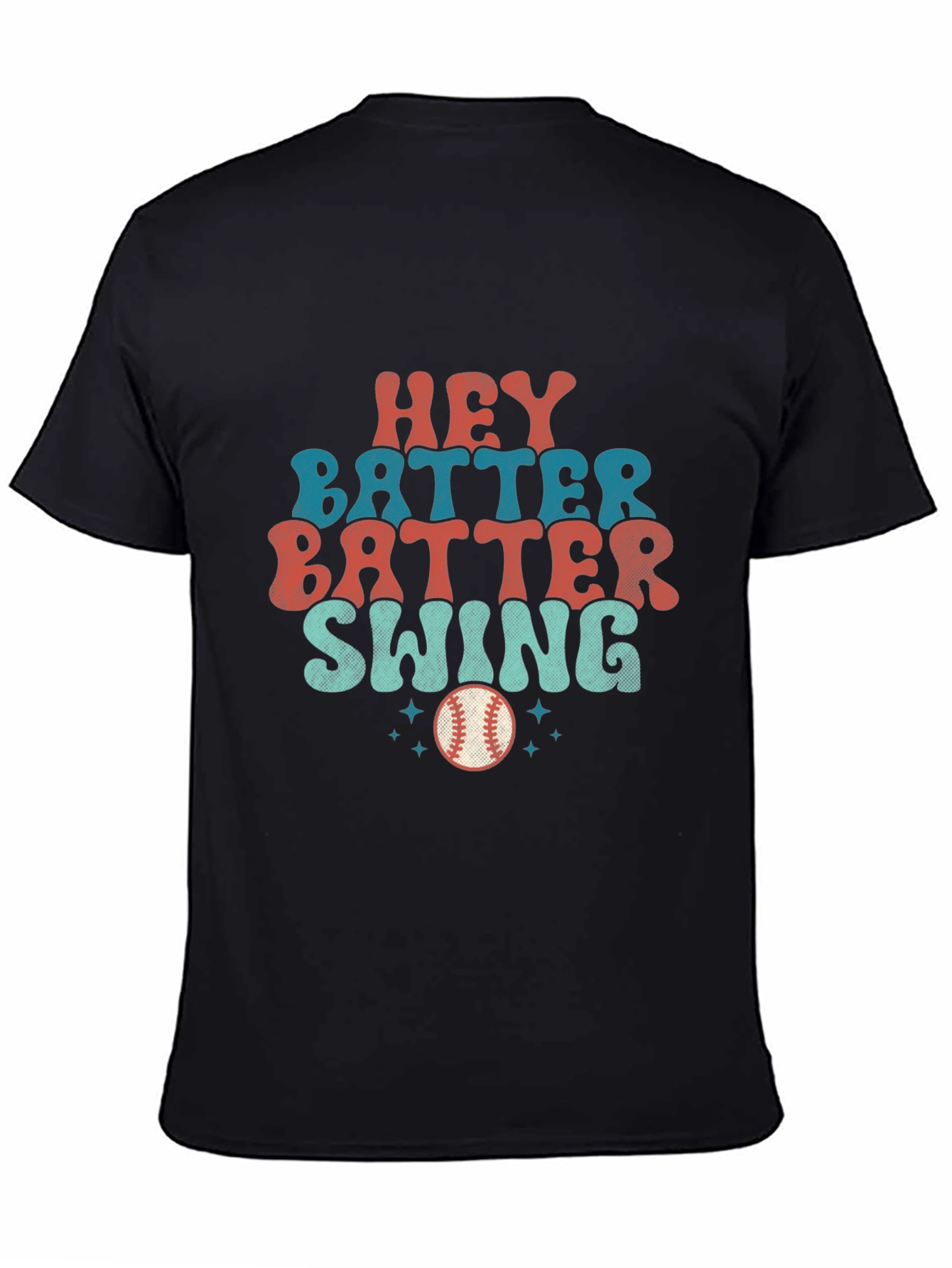 Black Retro Baseball T-Shirt - Batter Up Tee view 4