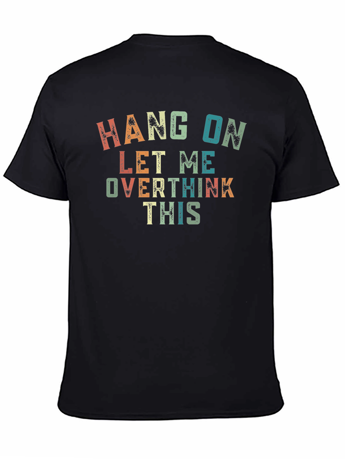 Black Overthinker Graphic T-Shirt - Funny Casual Tee view 4