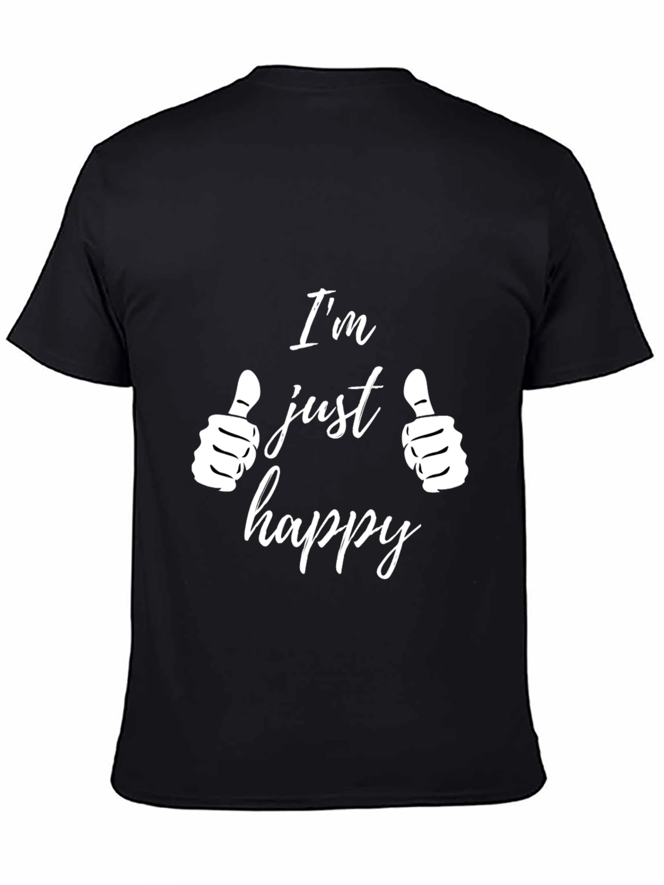 Black I'm Just Happy Graphic T-Shirt - Black view 4