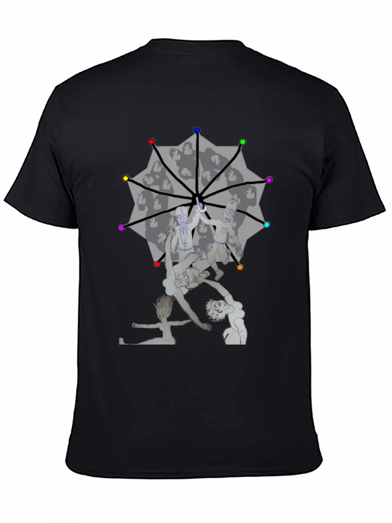 Black Novelty Graphic Print T-Shirt - Unique Art view 4