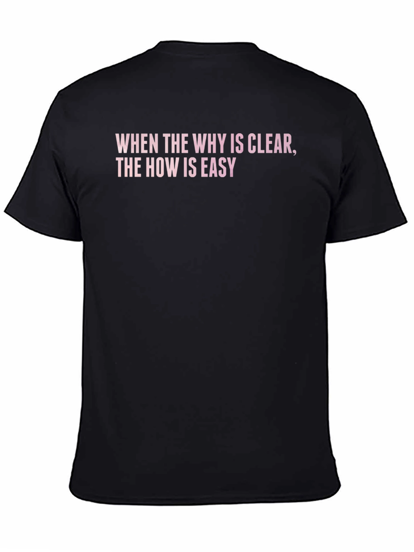 Black Inspirational Quote T-Shirt: When the Why is Clear view 4