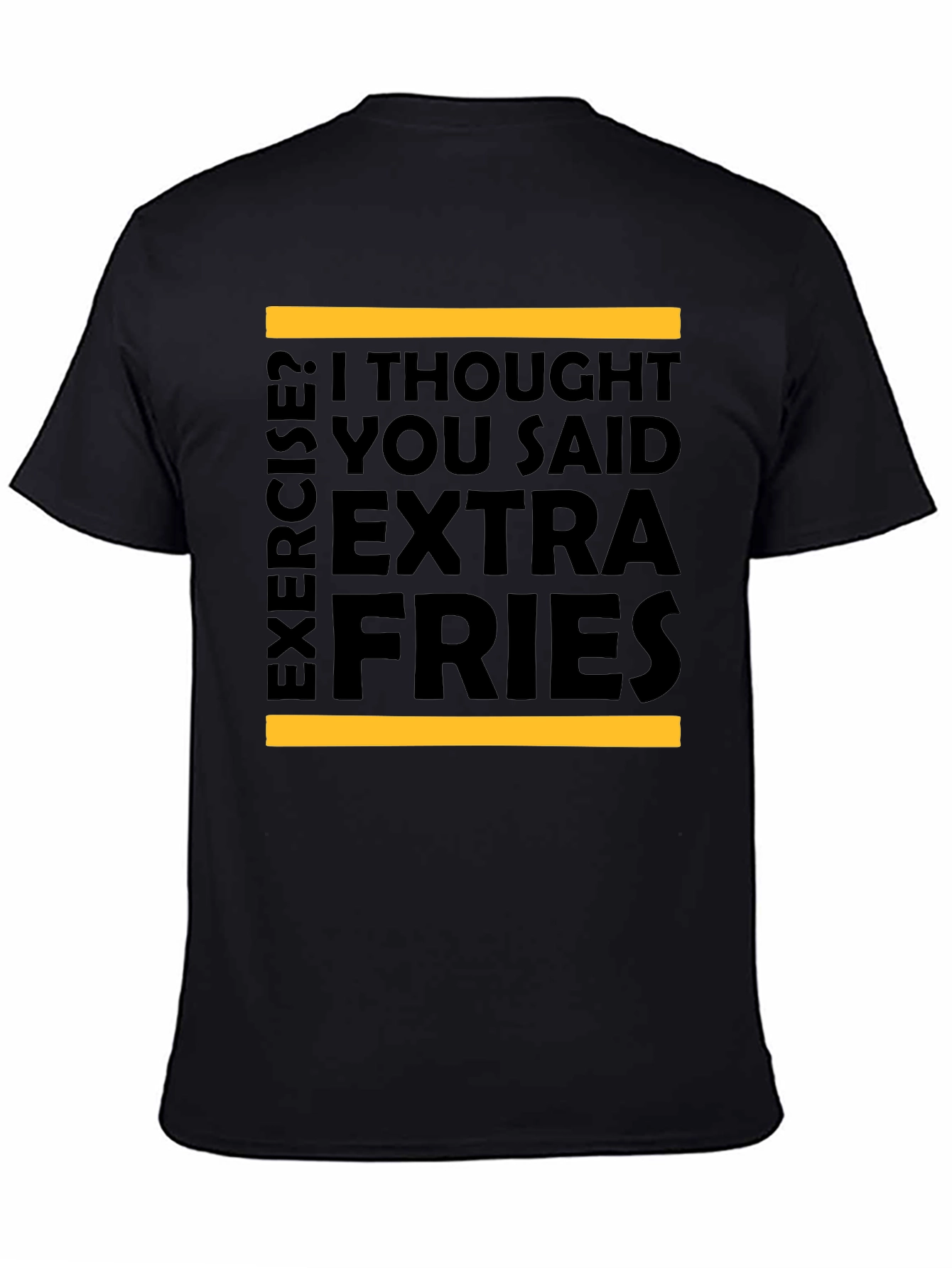 Black Extra Fries T-Shirt - Funny Foodie Tee view 4