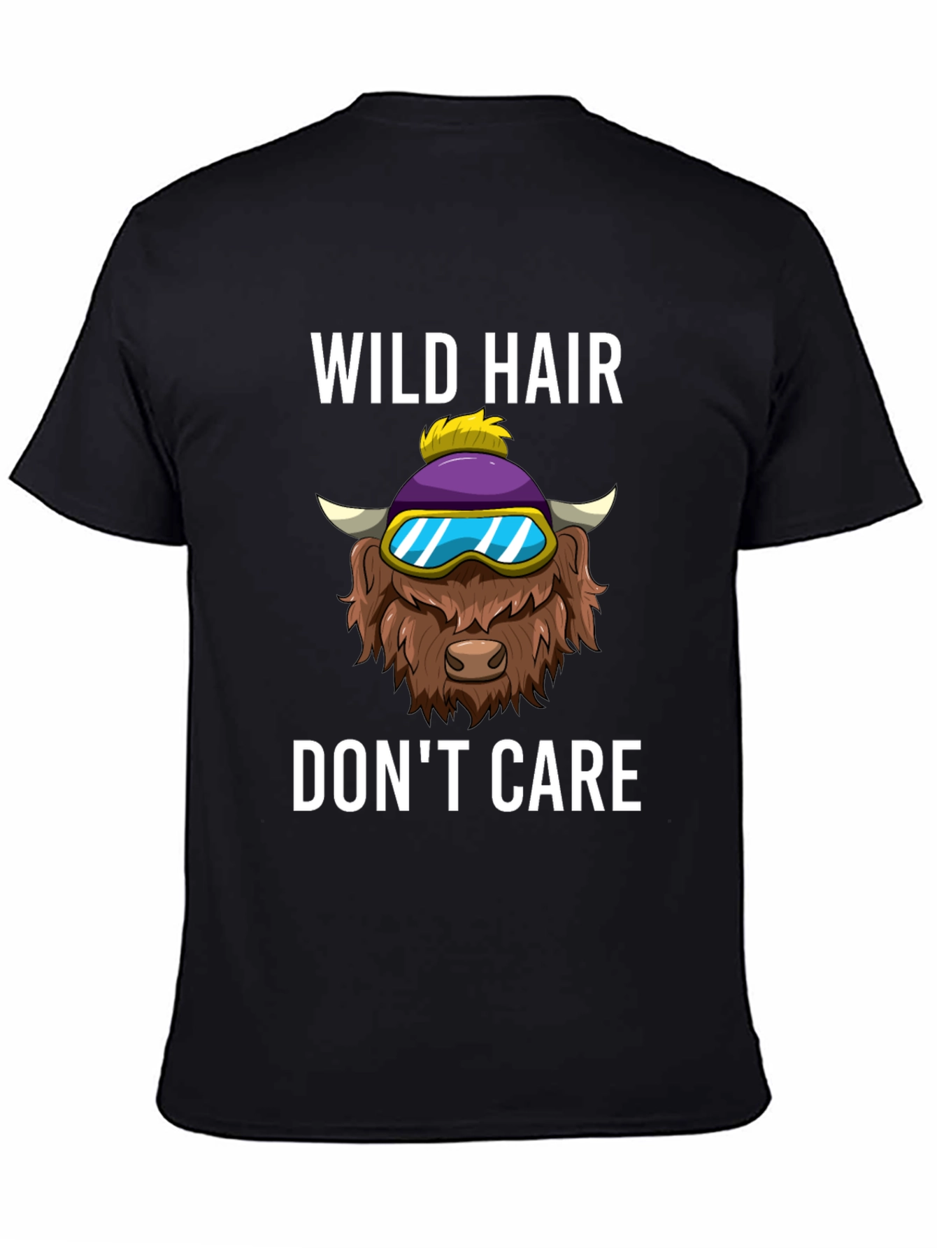 Black Wild Hair Don't Care Graphic Tee view 4