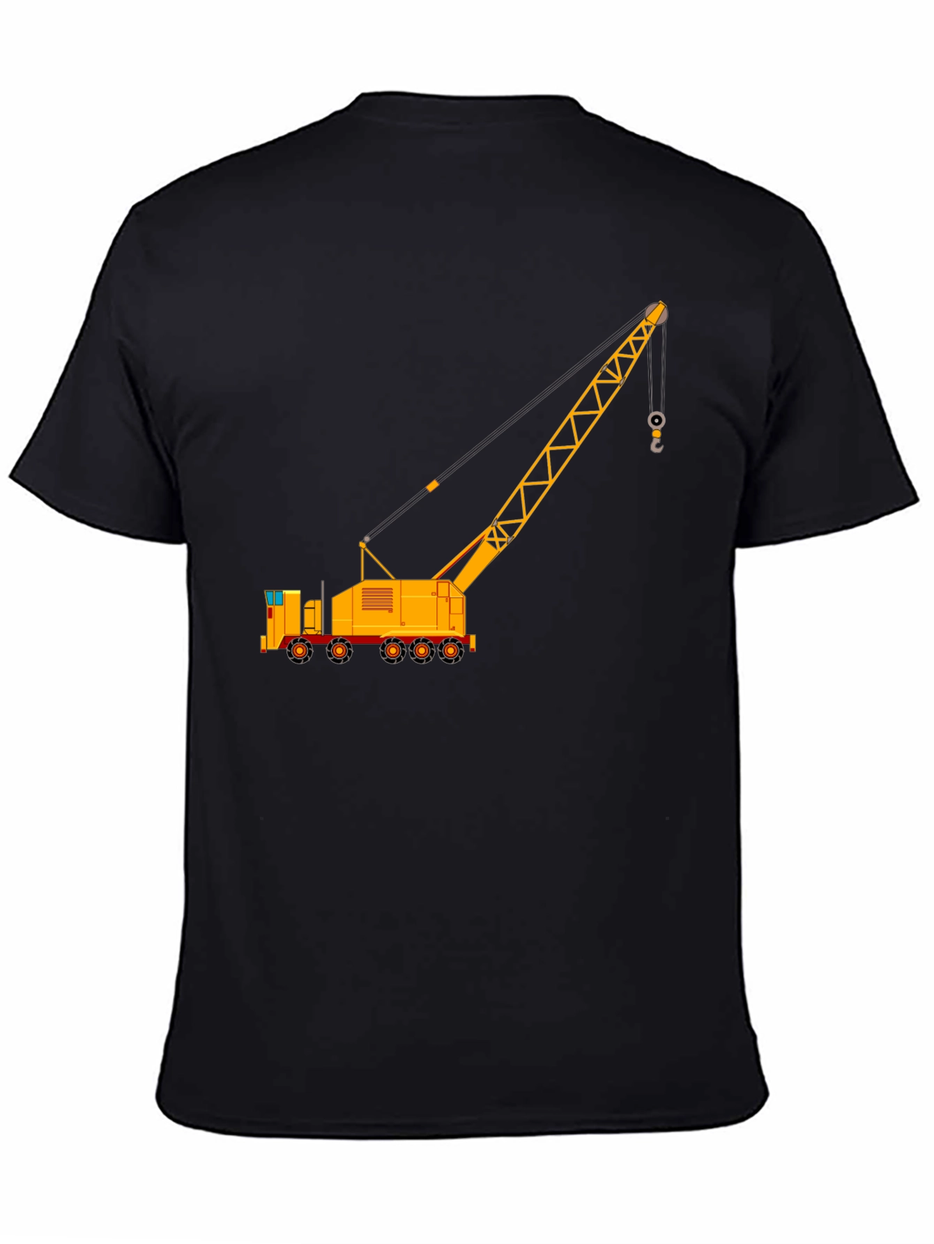 Black Construction Crane Graphic T-Shirt view 4