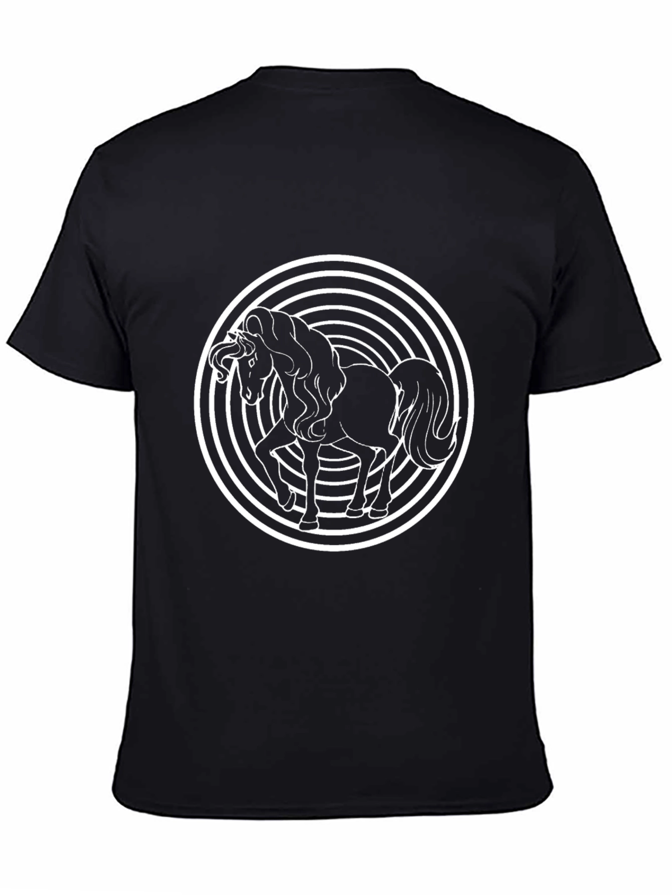 Black Horse Graphic Tee - Black Cotton Shirt view 4
