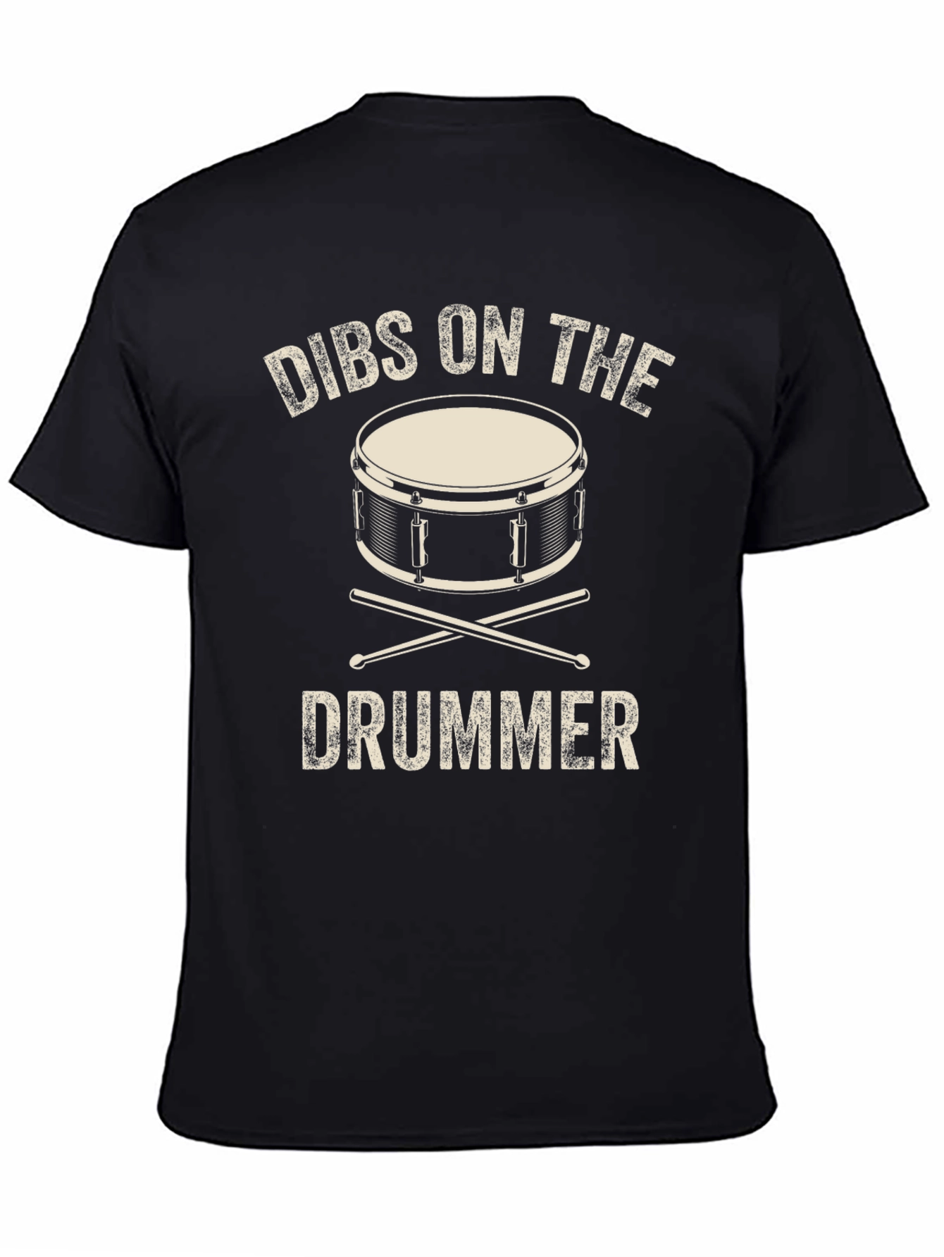 Black Dibs on the Drummer Graphic T-Shirt - Music Lover Tee view 4