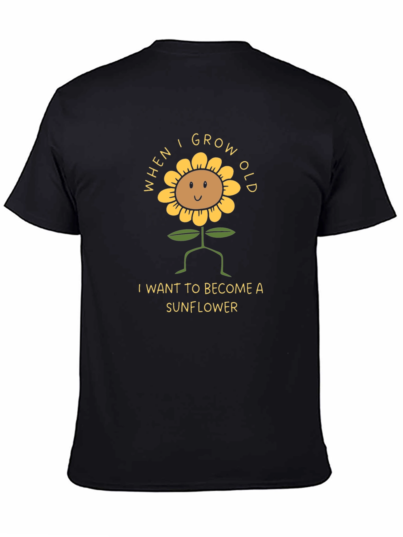 Black Sunflower Graphic Tee - When I Grow Old T-Shirt view 4