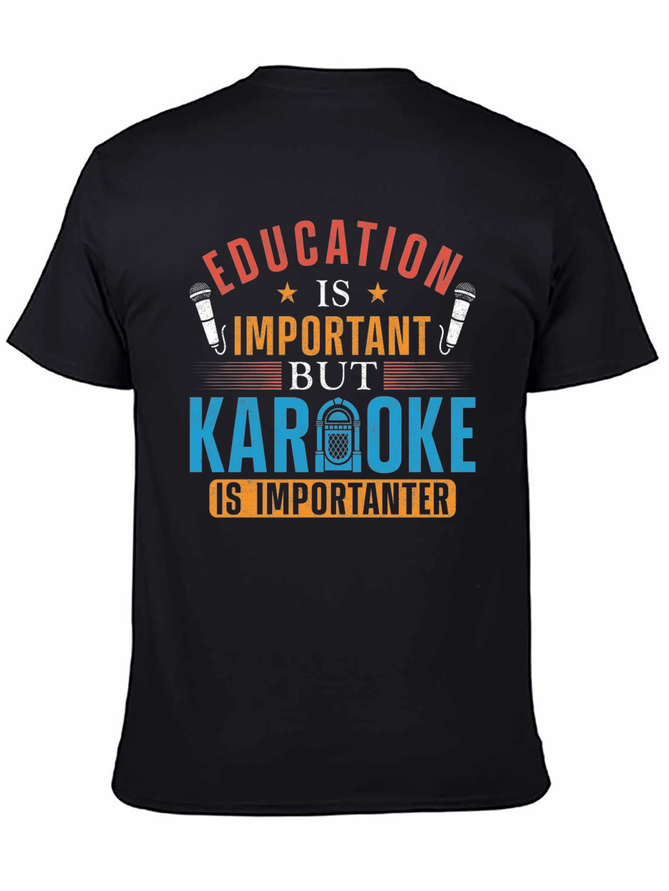 Black Education vs Karaoke Graphic Tee view 4