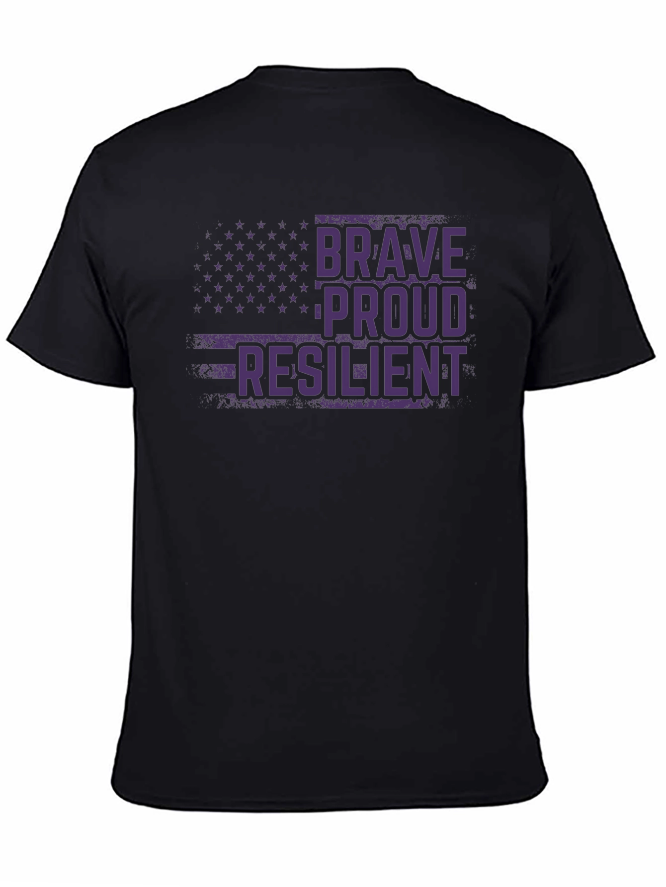 Black Brave, Proud, Resilient Graphic T-Shirt view 4