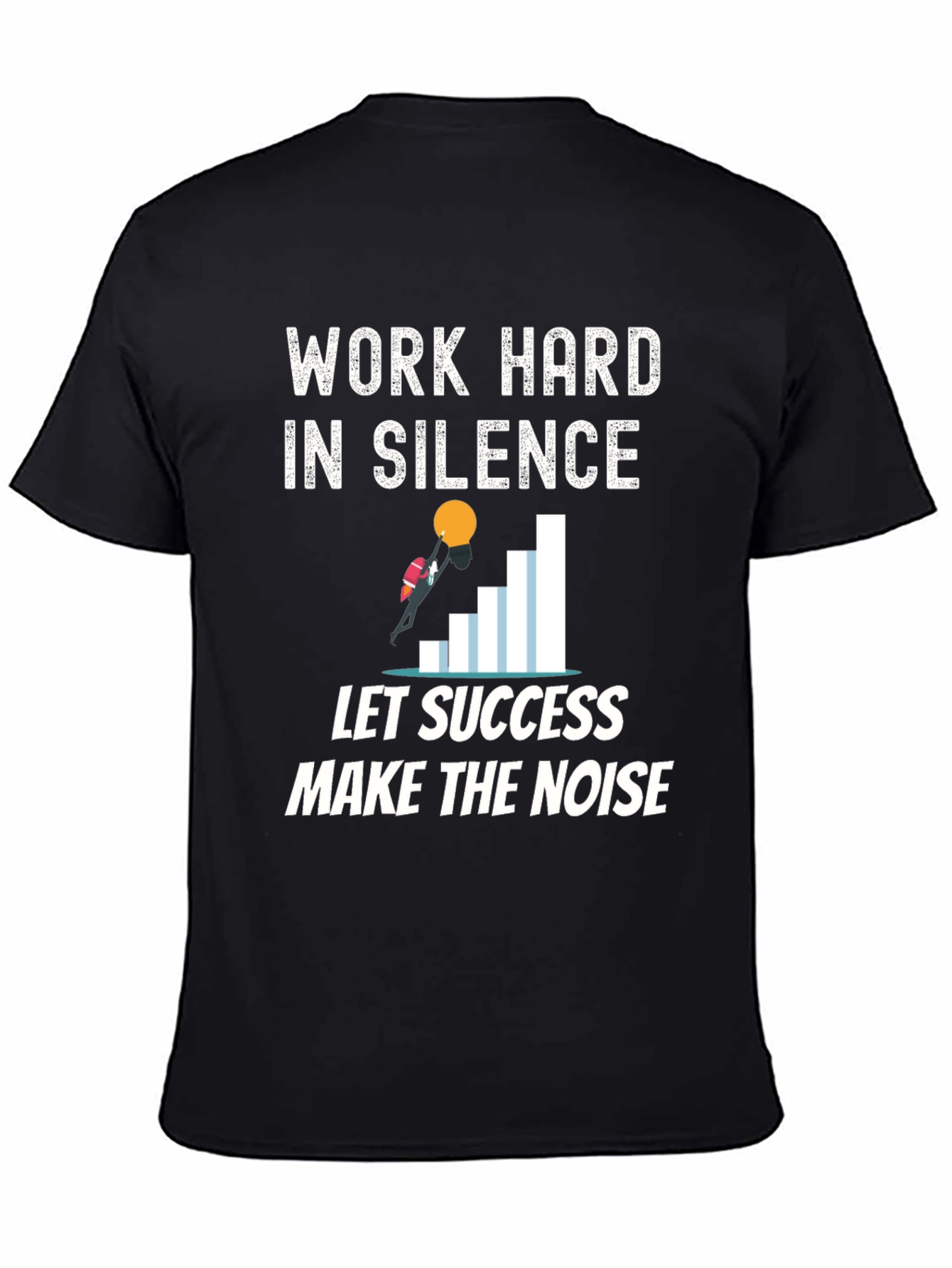 Black Work Hard in Silence Graphic Tee view 4
