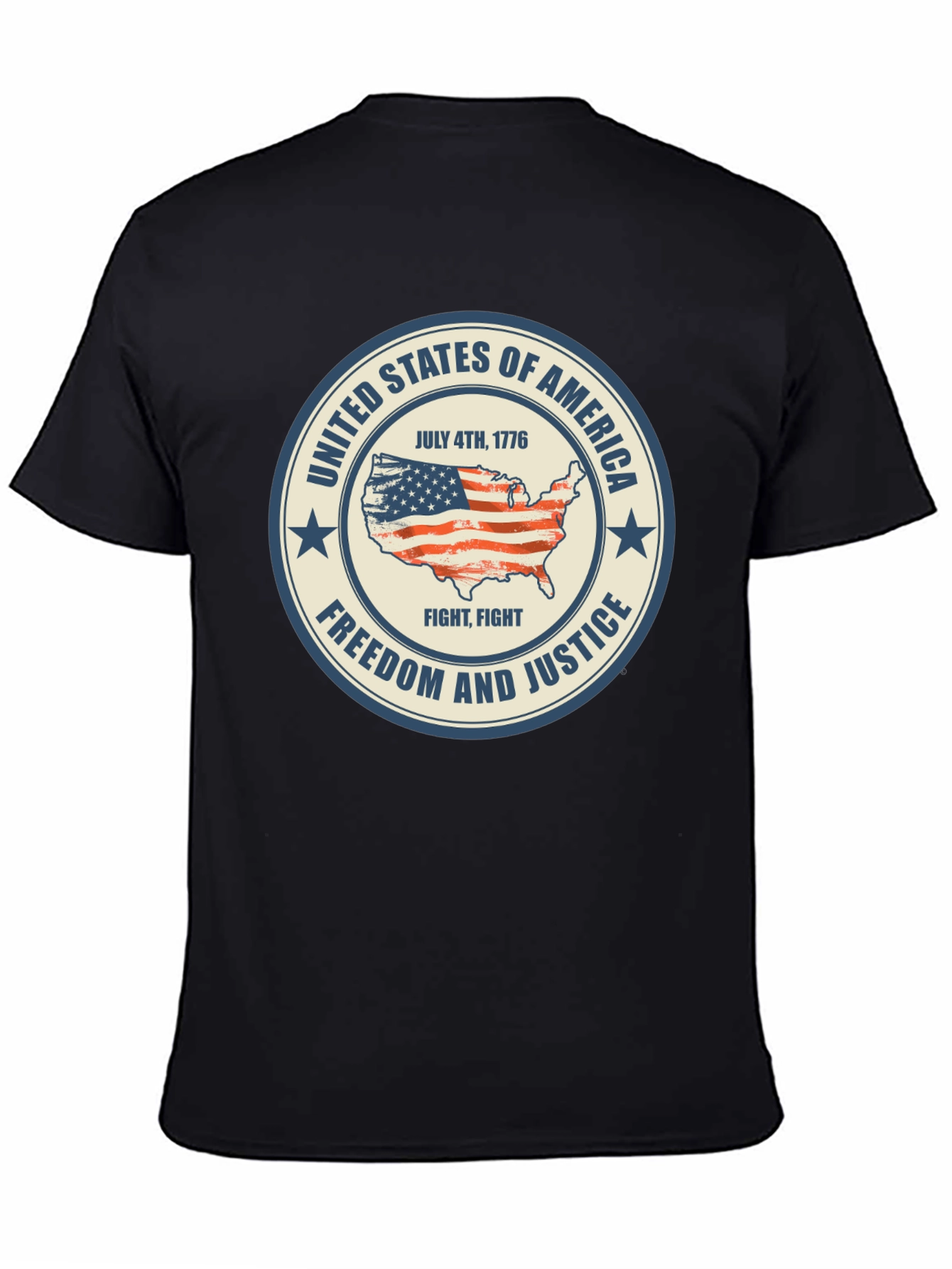 Black United States Patriotic T-Shirt view 4