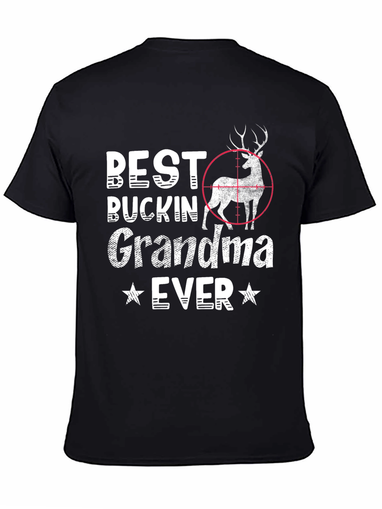 Black Best Buckin' Grandma Ever T-Shirt - Hunting Gift view 4