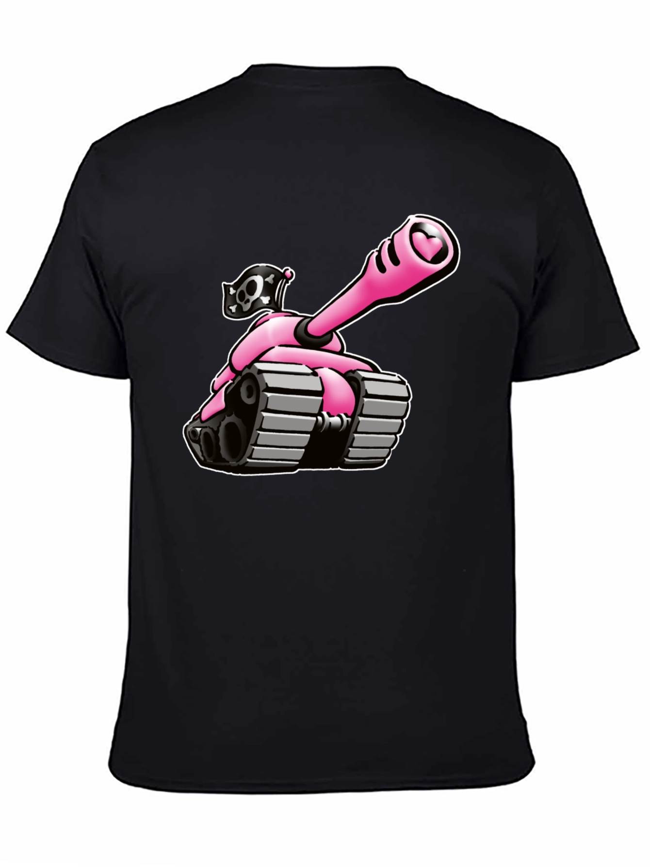 Black Pink Tank T-Shirt - Heart Cannon Pirate Tee view 4