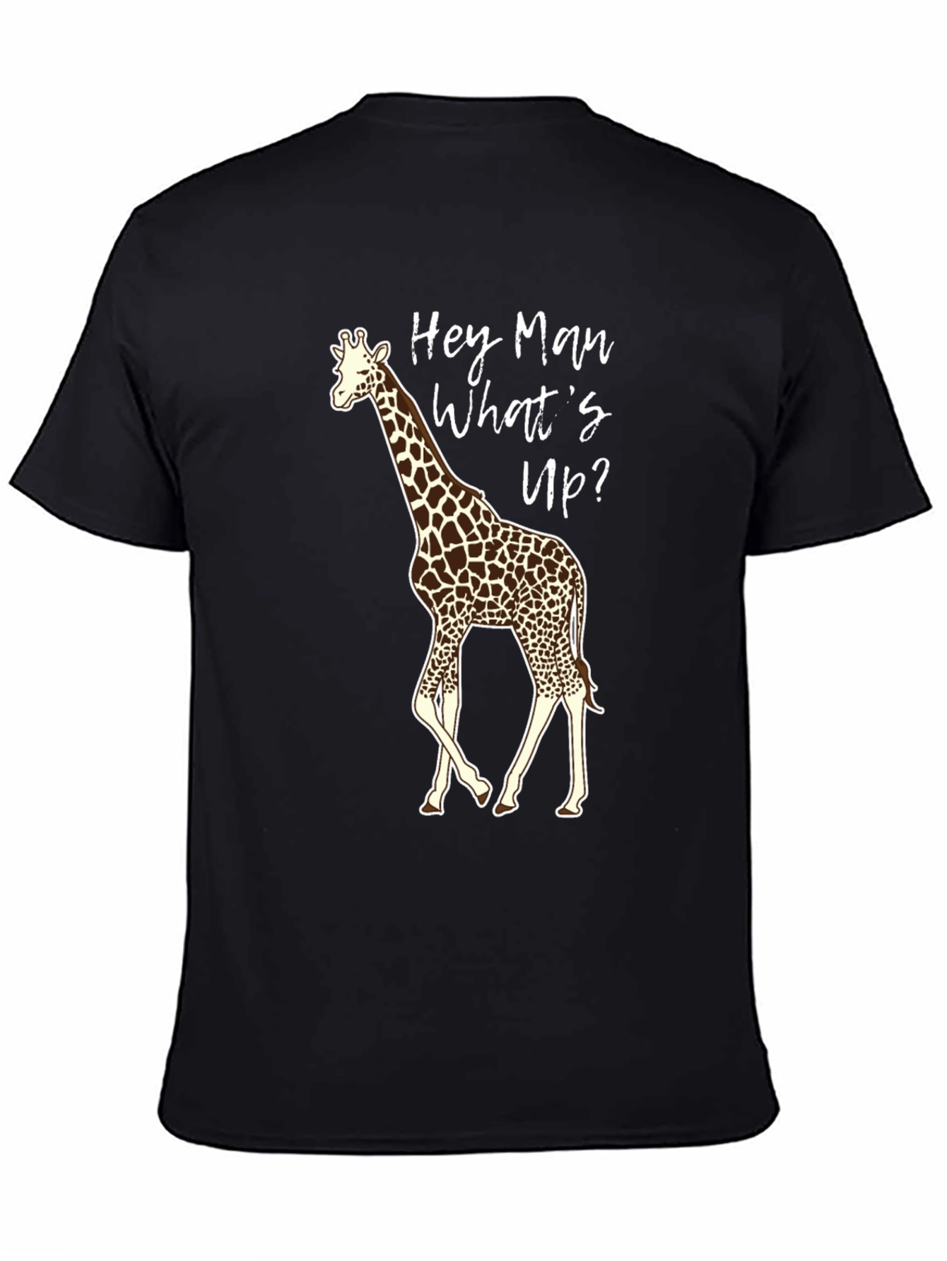 Black Hey Man Giraffe Graphic Tee view 4