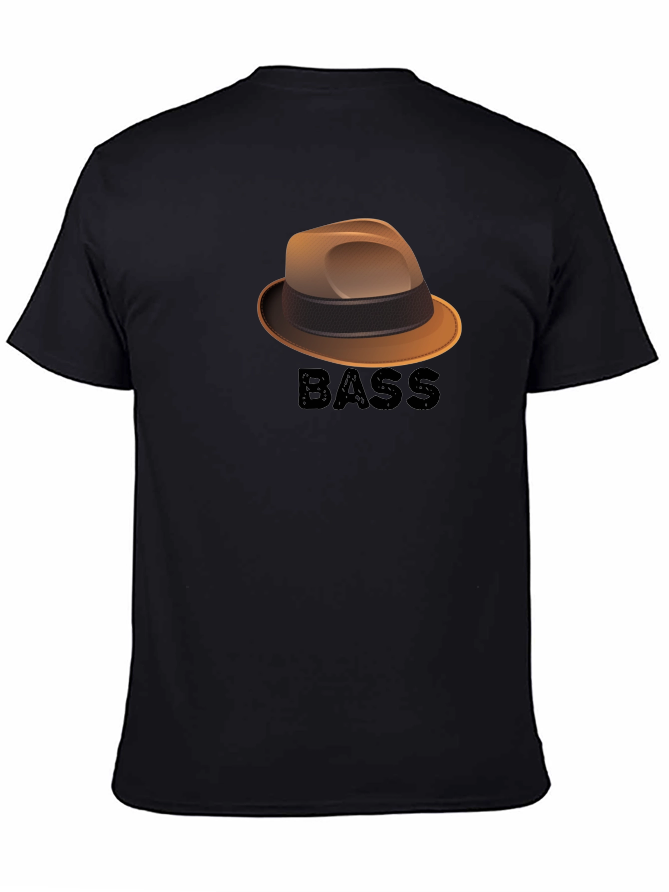 Black Bass Hat Graphic T-Shirt - Cool Music Lover Tee view 4