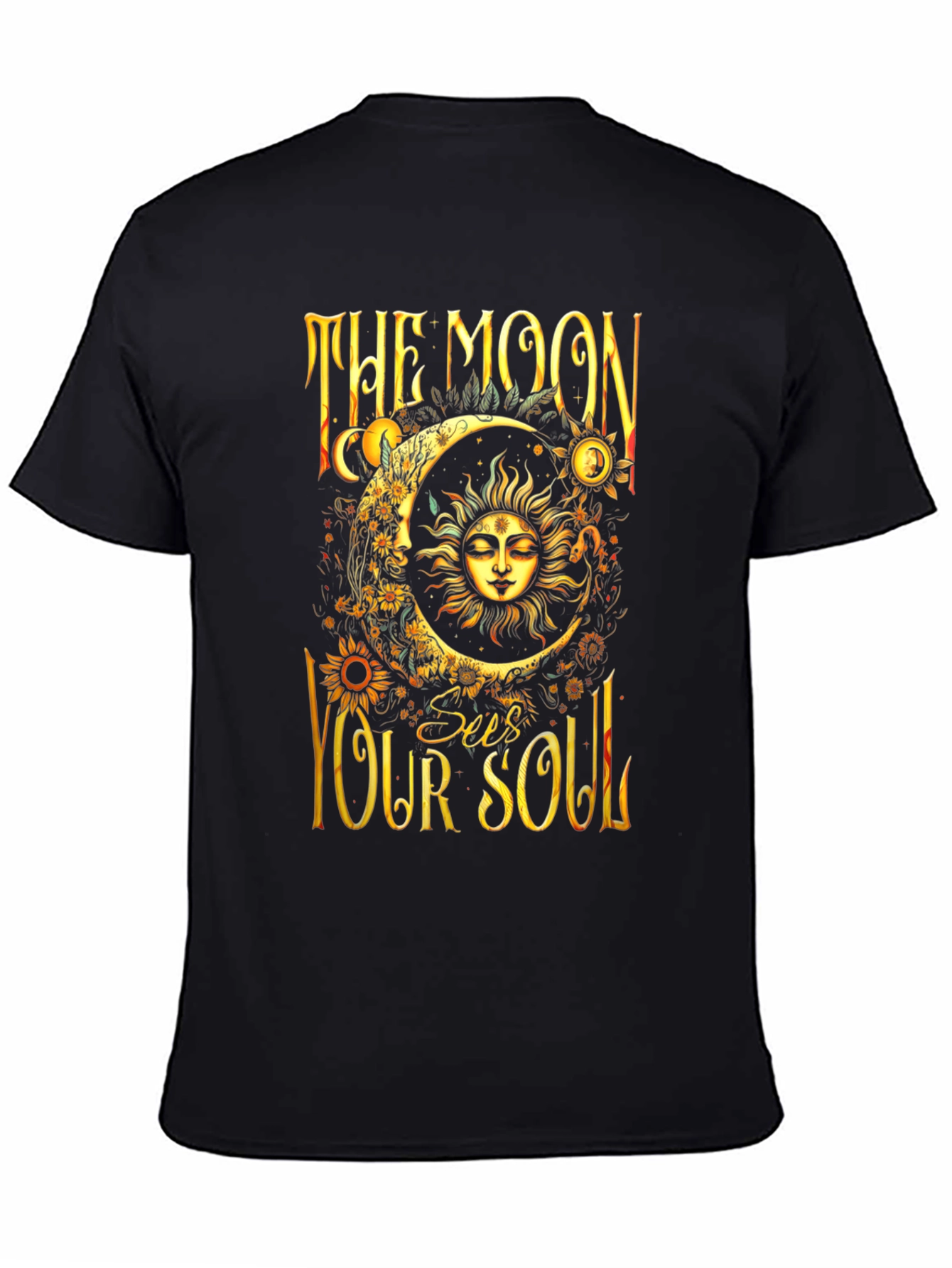 Black The Moon Sees Your Soul Graphic Tee view 4