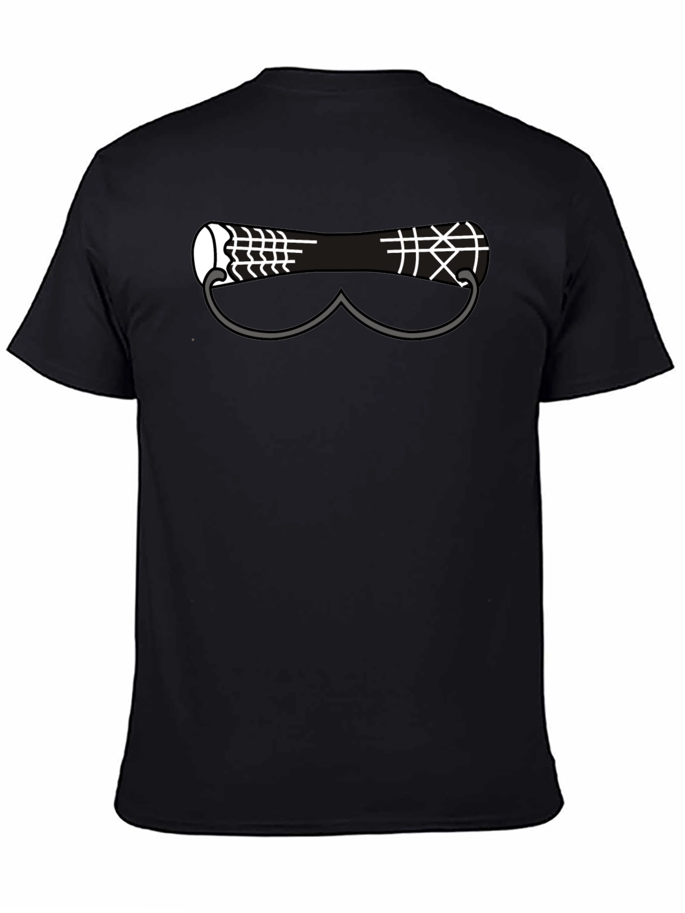 Black Cool Graphic Tee - Funny Eye Mask Design view 4
