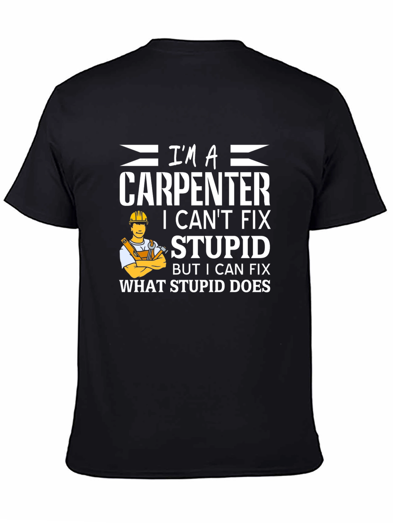 Black Carpenter Fix T-Shirt - Funny Occupation Tee view 4