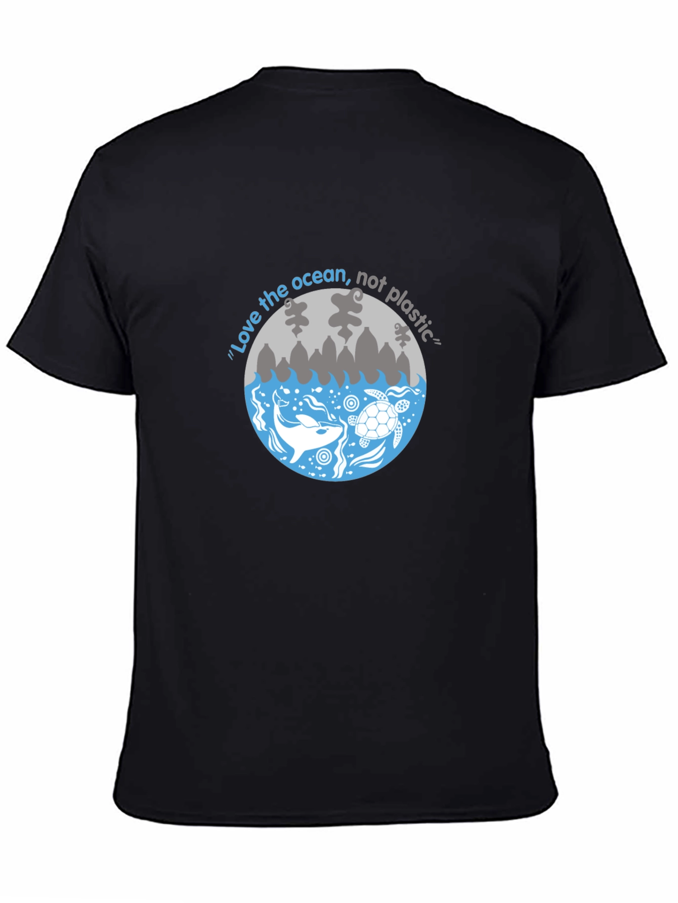 Black Love the Ocean Graphic Tee - Black view 4
