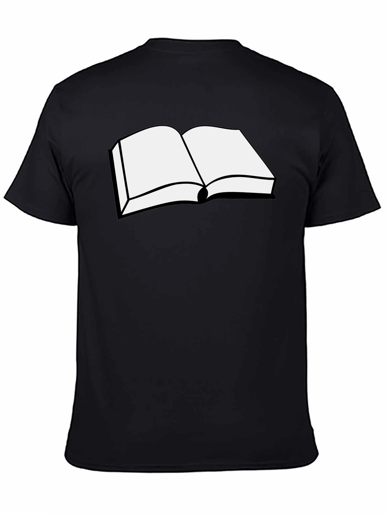 Black Open Book Graphic Tee - Black Cotton T-Shirt view 4