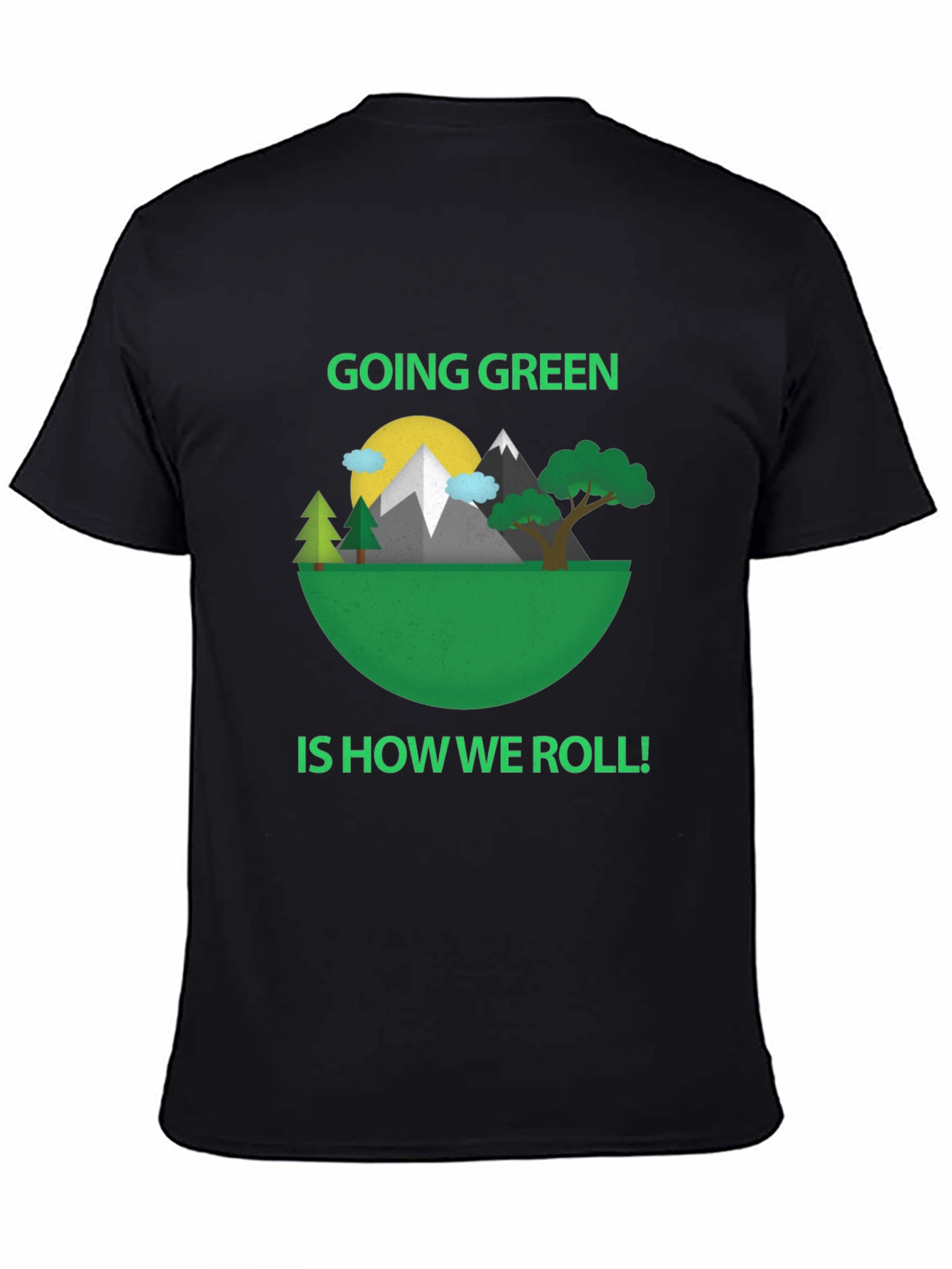 Black Eco-Friendly 'Going Green' Graphic Tee view 4