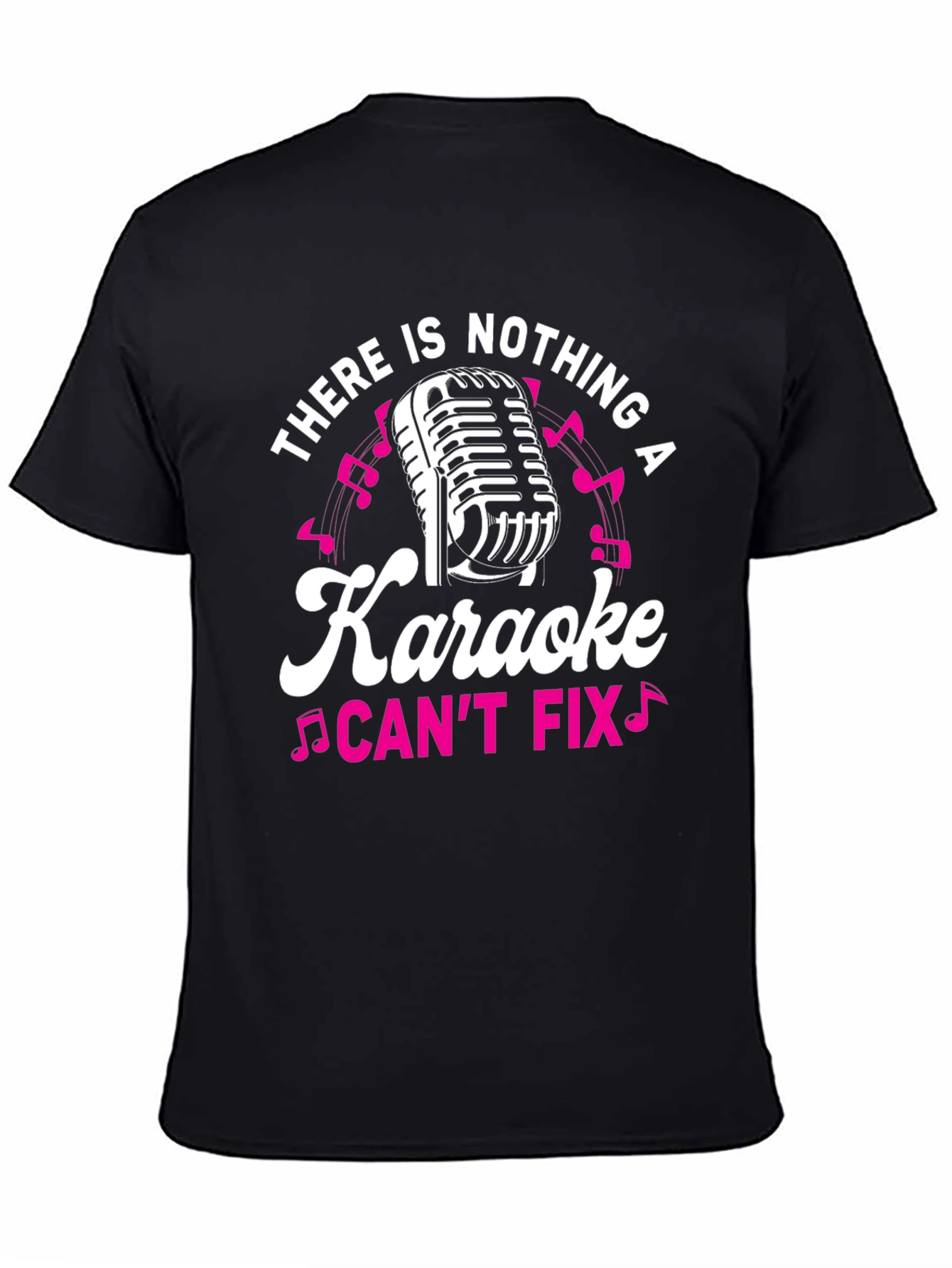 Black Karaoke Fix T-Shirt - Music Lover Tee view 4