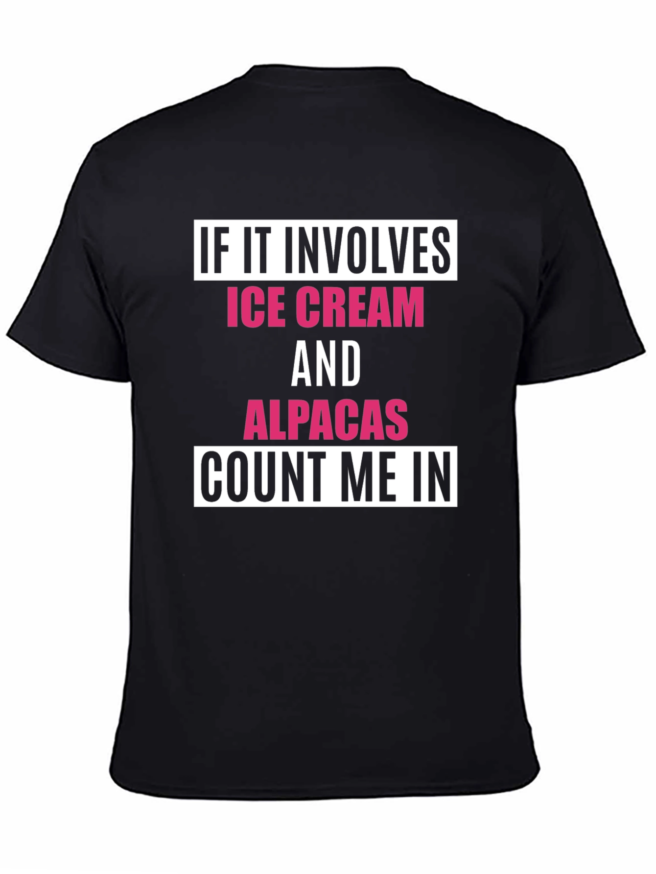 Black Ice Cream & Alpacas T-Shirt - Count Me In view 4