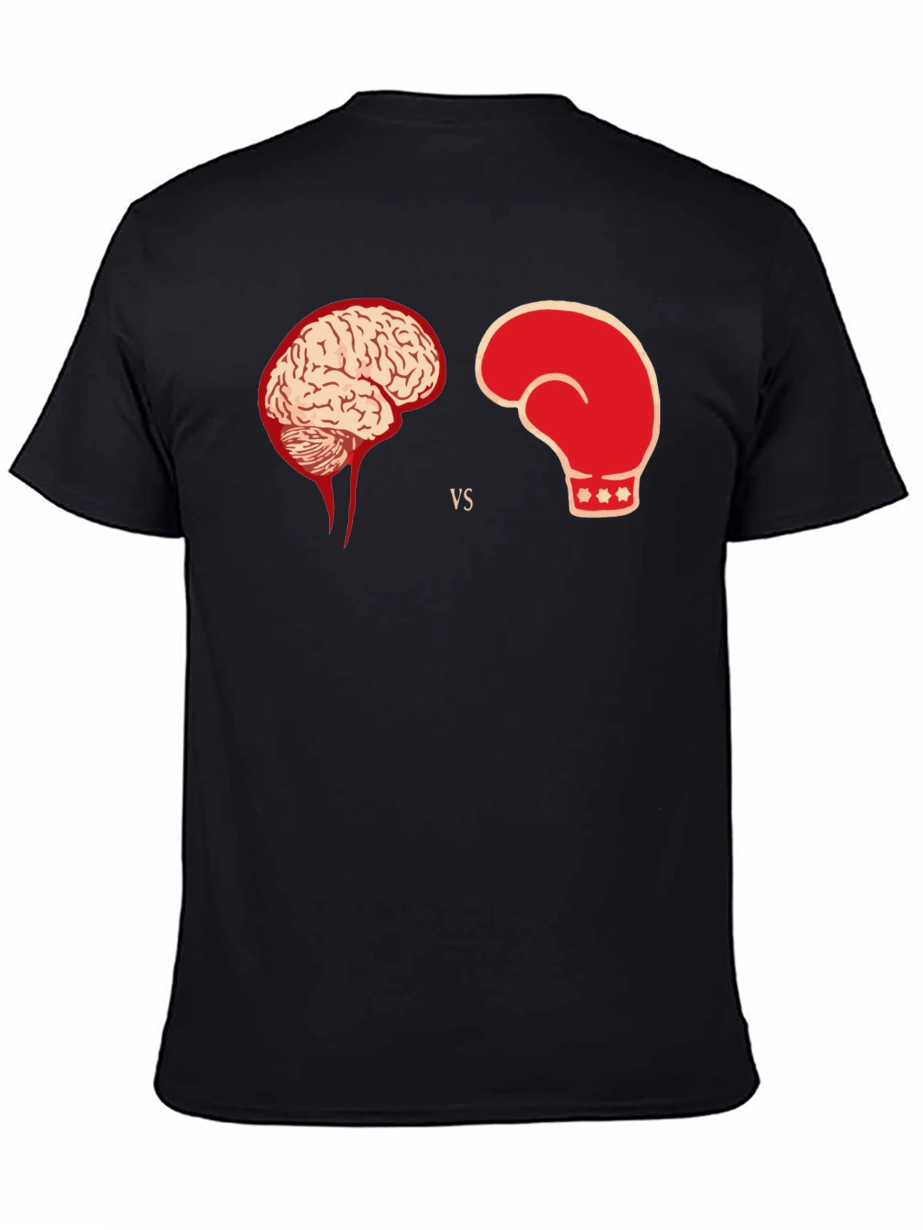 Black Brain vs Brawn Black Graphic Tee view 4