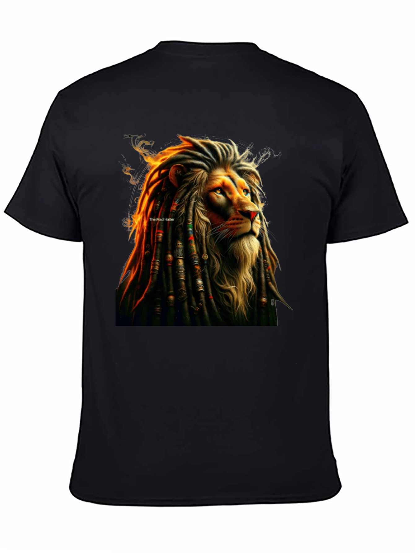 Black Lion Dreadlocks Graphic Tee - Reggae Inspired T-Shirt view 4