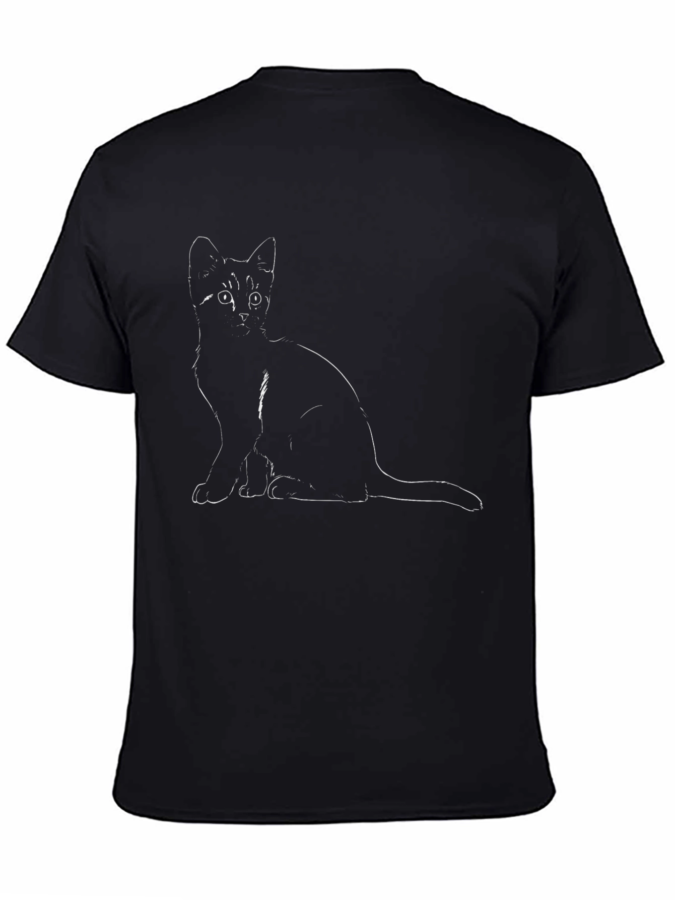 Black Black Cat Graphic T-Shirt - Unisex Cotton Tee view 4
