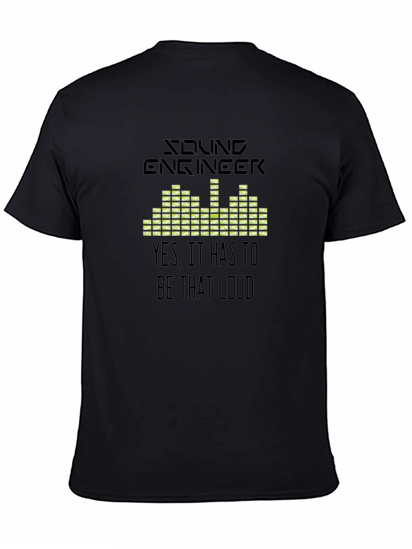 Black Sound Engineer Graphic T-Shirt - That Loud! view 4